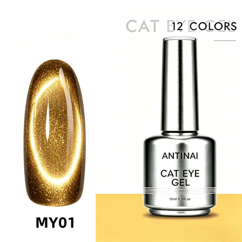 12‑Colors Jasper Magnetic Cateye Gel Polish Sparkling Glitter UV Gel Nail Art