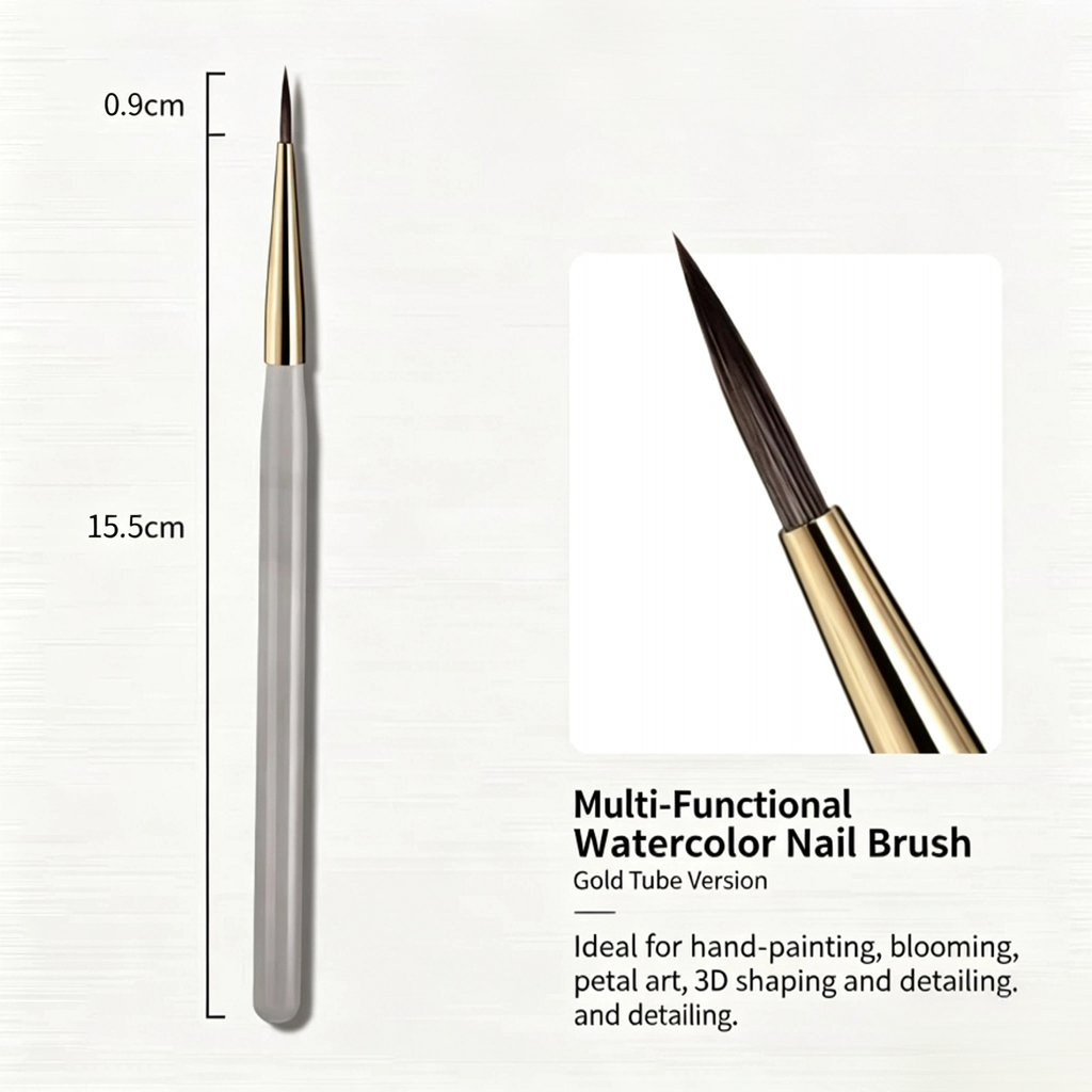 ANTINAI All-in-One Nail Art Brush, Pointed Round Painting Brush for Floral Design, Detail Drawing & Nail Outline