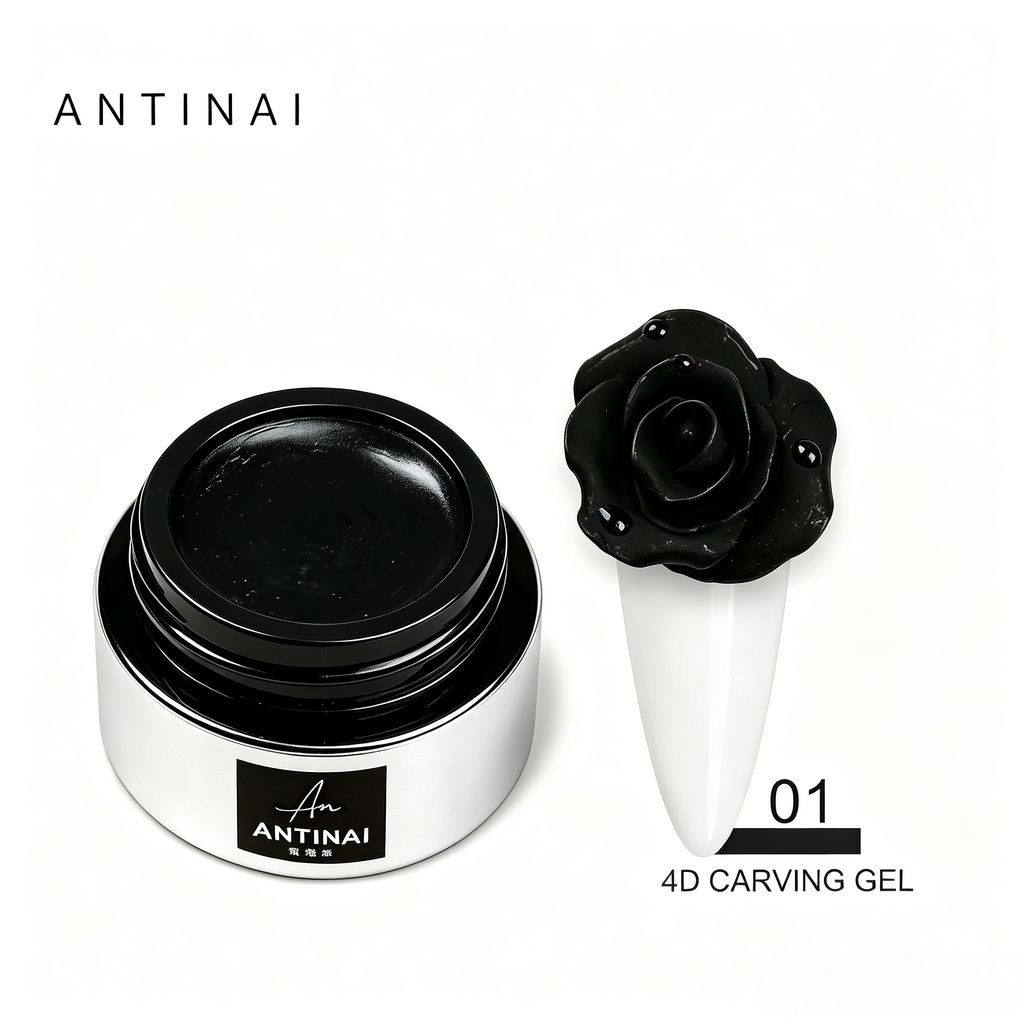 ANTINAI 12‑Colors 4D Nail Carving Gel Non‑Wipe Sculpture Gel for 3D Nail Art Modeling DIY Manicure