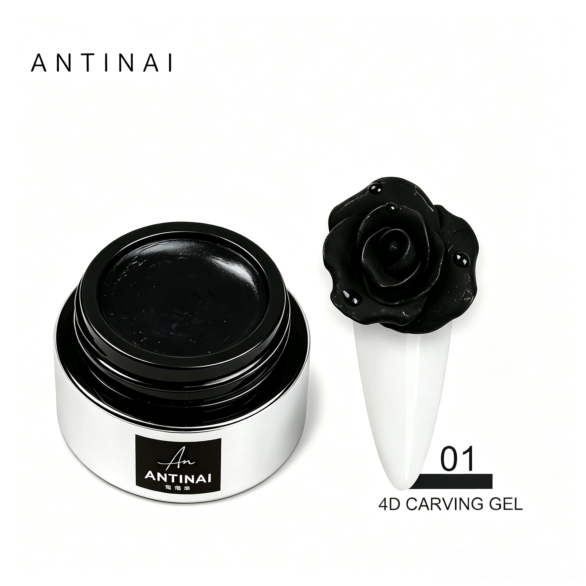 ANTINAI 12‑Colors 4D Nail Carving Gel Non‑Wipe Sculpture Gel for 3D Nail Art Modeling DIY Manicure