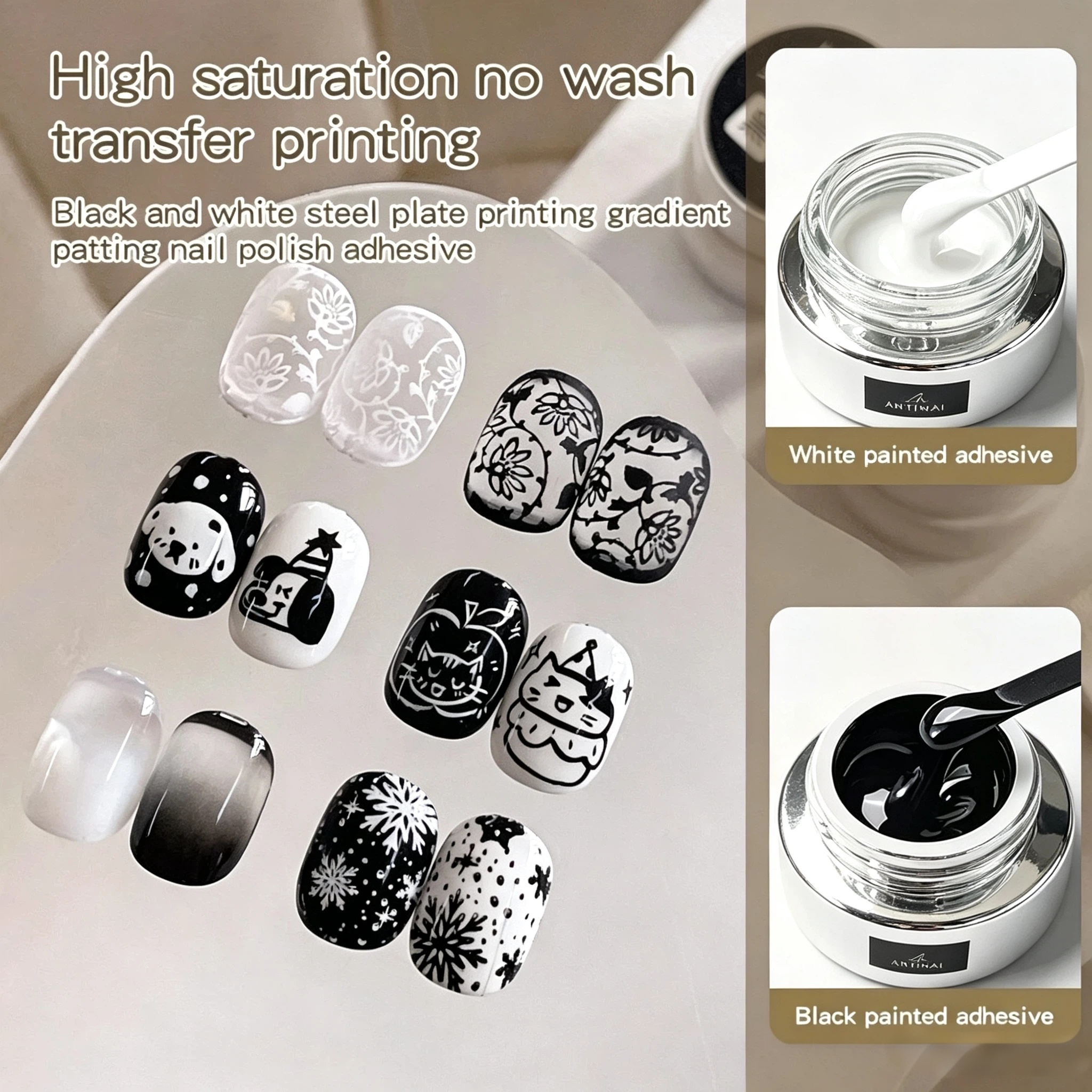 Mirror Metallic Silver Painting Gel, High‑Shine Mirror Silver Liner Gel Nail Art Drawing Gel for DIY Manicure Decor