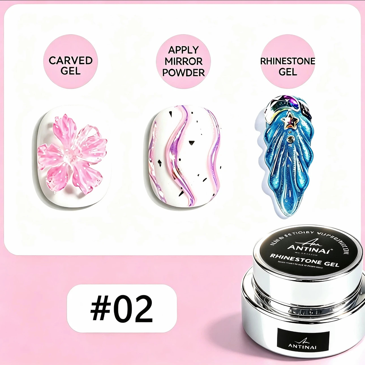 ANTINAI 12 Colors Molding Gel, 3D Sculpture Nail Art Gel, Self‑Leveling Low Odor Nail Carving Gel