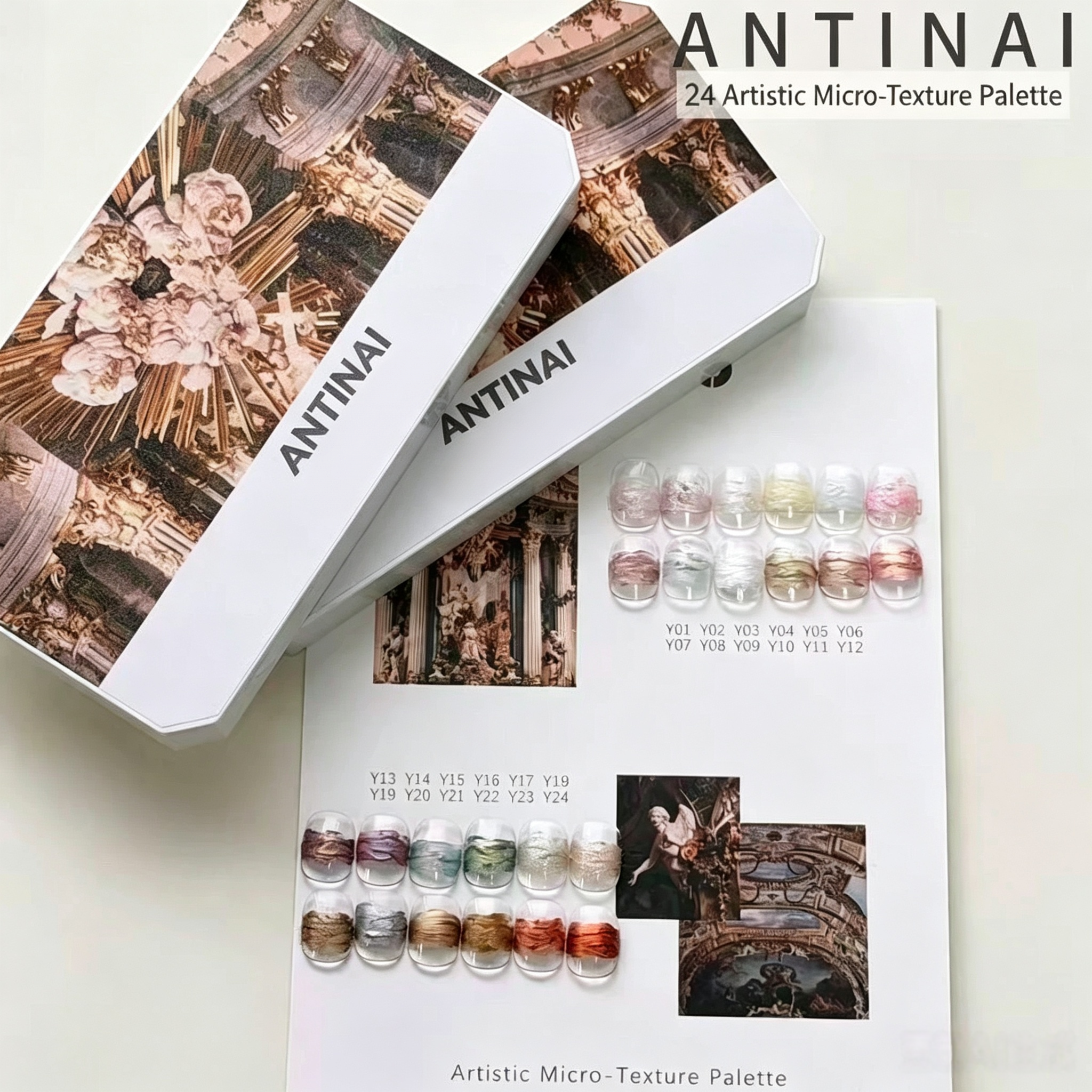 24 Colors Artistic Micro‑Texture Sculpture Gel Palette, Metallic 3D Embossing Carving UV Gel for Nail Art Manicure Decor
