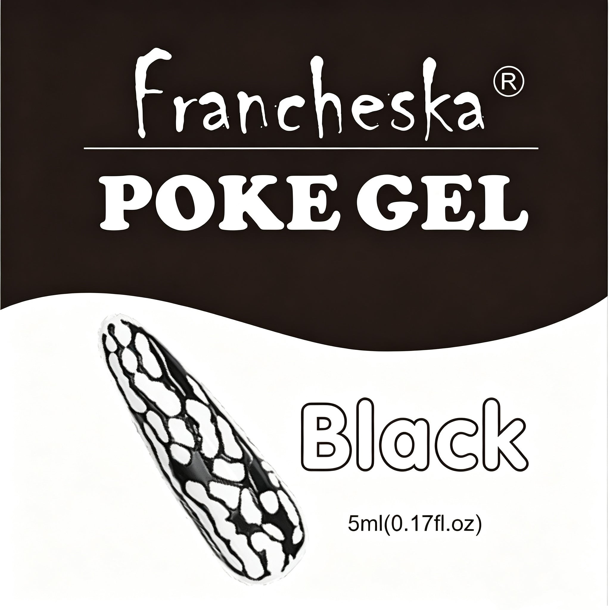 Black White Poke Nail Art Gel, Mesh Crack Lace Zebra Floral Letter Pattern Drawing Gel DIY Manicure‑Decor