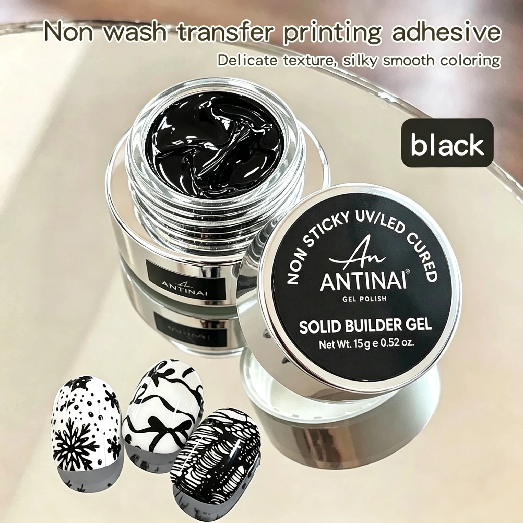 Mirror Metallic Silver Painting Gel, High‑Shine Mirror Silver Liner Gel Nail Art Drawing Gel for DIY Manicure Decor