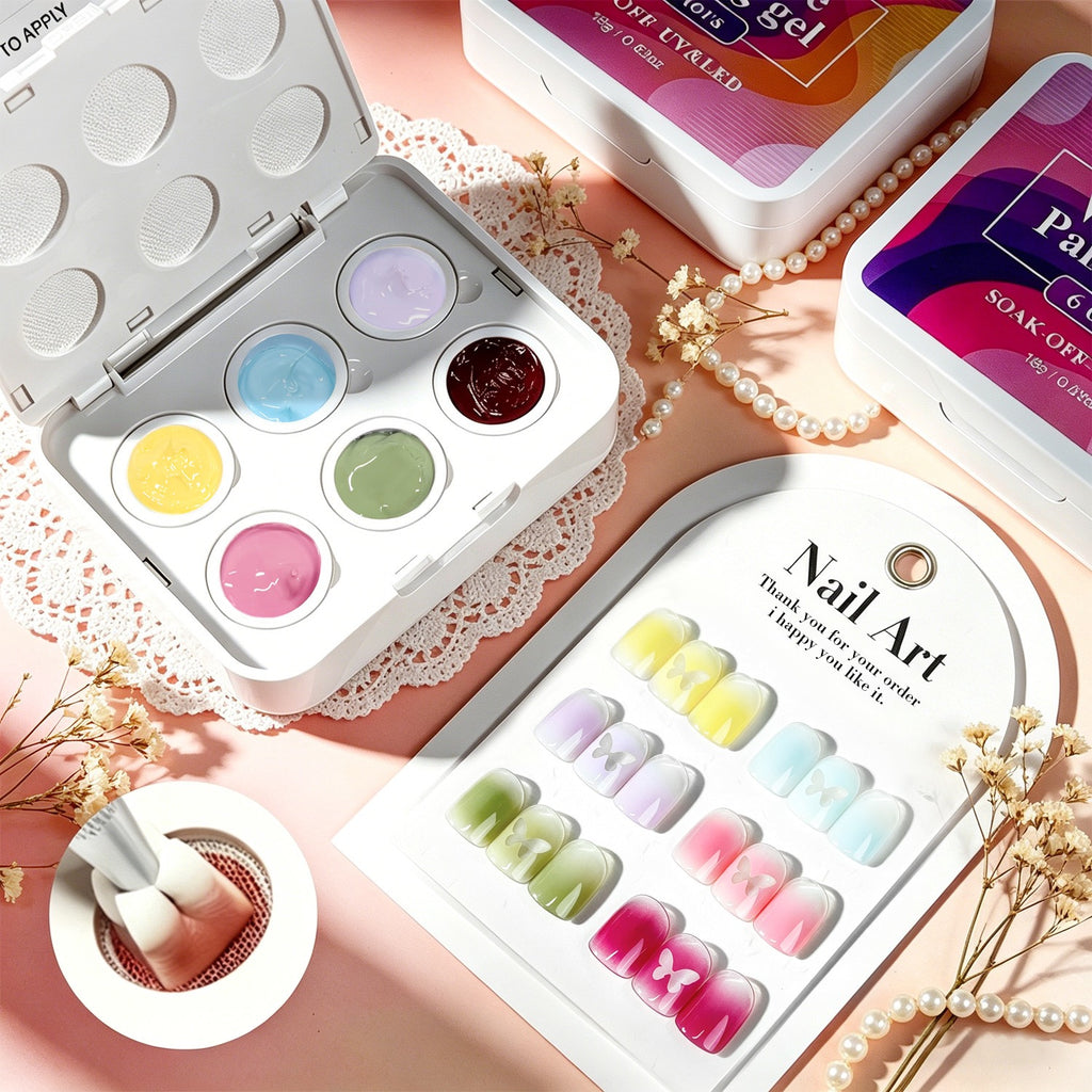 ANTINAI Wash-free Painting Gel – 6 Colors Set (Soak-Off UV/LED)