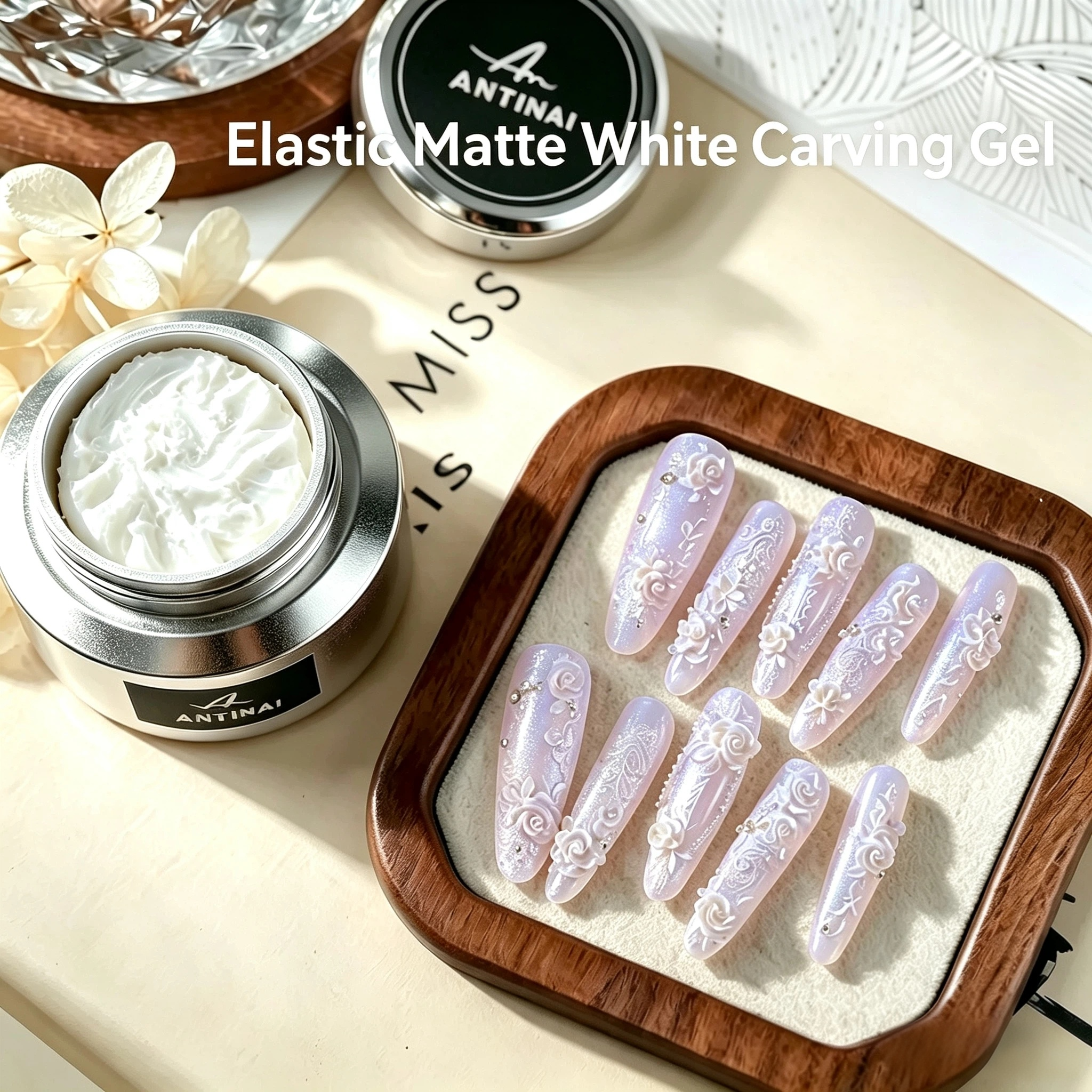 Elastic Matte White Carving Gel 3D Sculpture Nail Art Gel