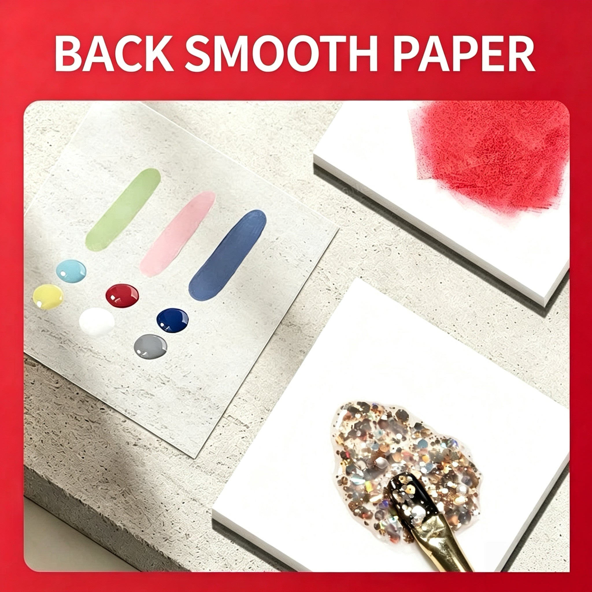Double‑Sided Nail Mixing Paper, Matte & Smooth Disposable Transparent Palette Paper For Patting Gel Color Mixing Nail Art