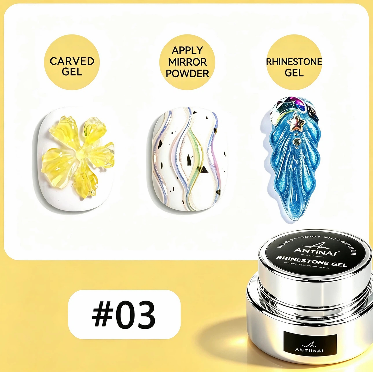 ANTINAI 12 Colors Molding Gel, 3D Sculpture Nail Art Gel, Self‑Leveling Low Odor Nail Carving Gel