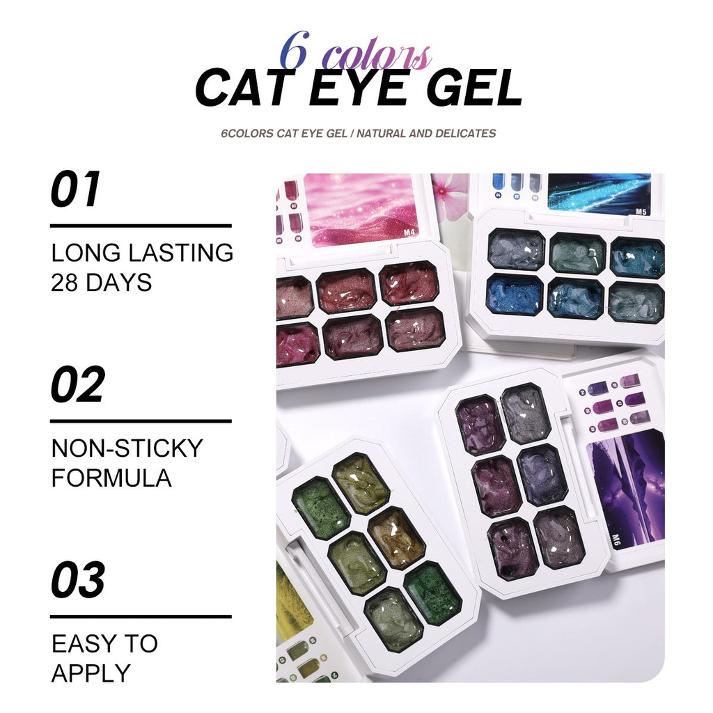 6 Colors Chameleon Magnetic Cat Eye Gel Polish Set