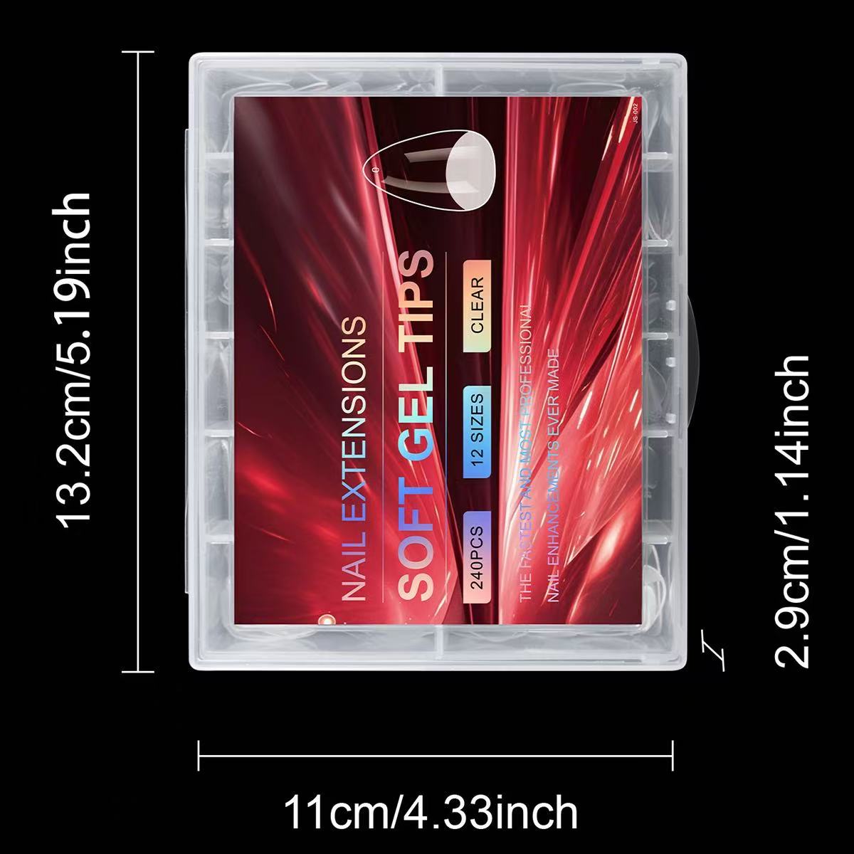 ANTINAI Soft Gel Nail Tips 240Pcs – Half Matte No-File Press-On Nail Tips Multi Shape Clear Full Cover False Nails for Nail Extension DIY Manicure