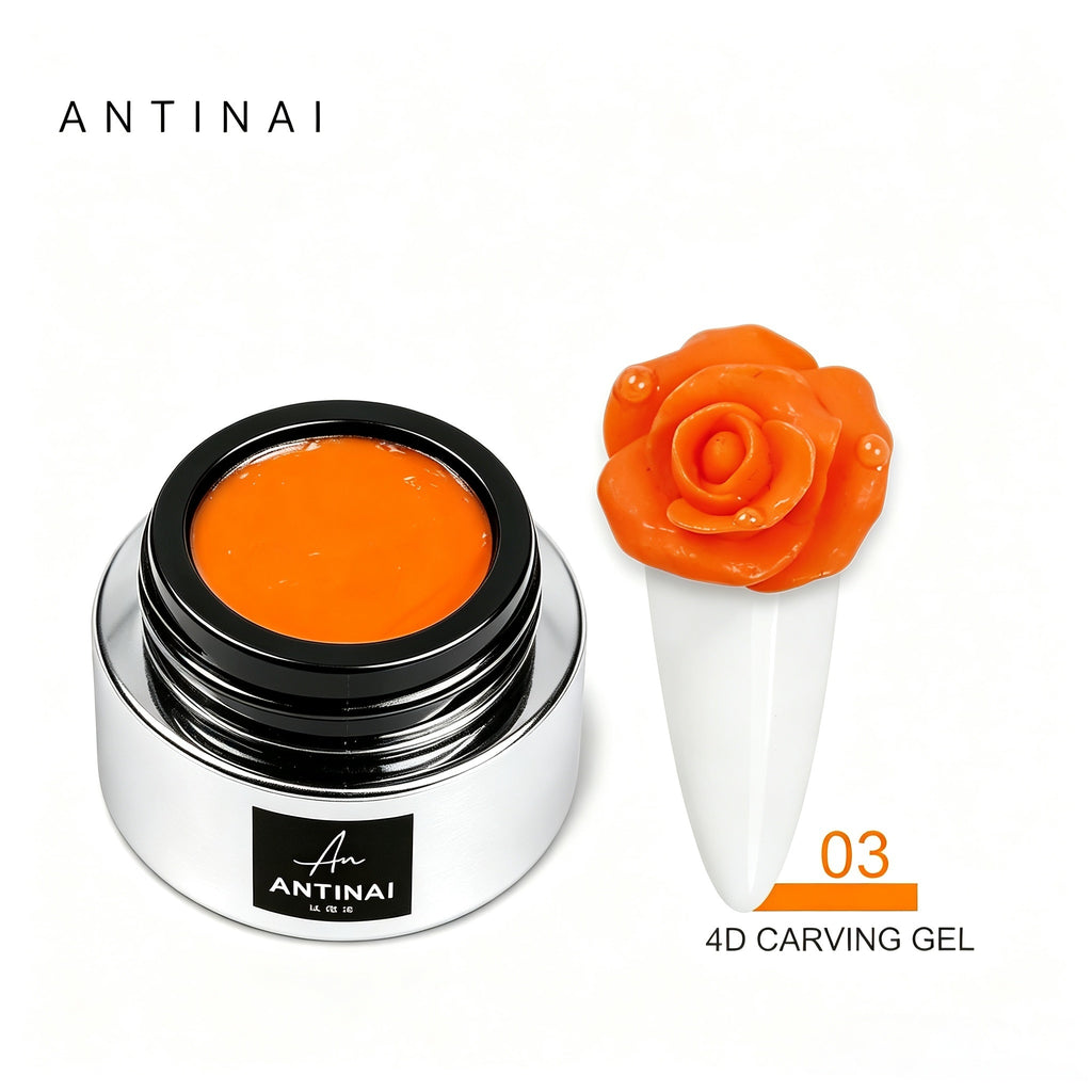 ANTINAI 12‑Colors 4D Nail Carving Gel Non‑Wipe Sculpture Gel for 3D Nail Art Modeling DIY Manicure