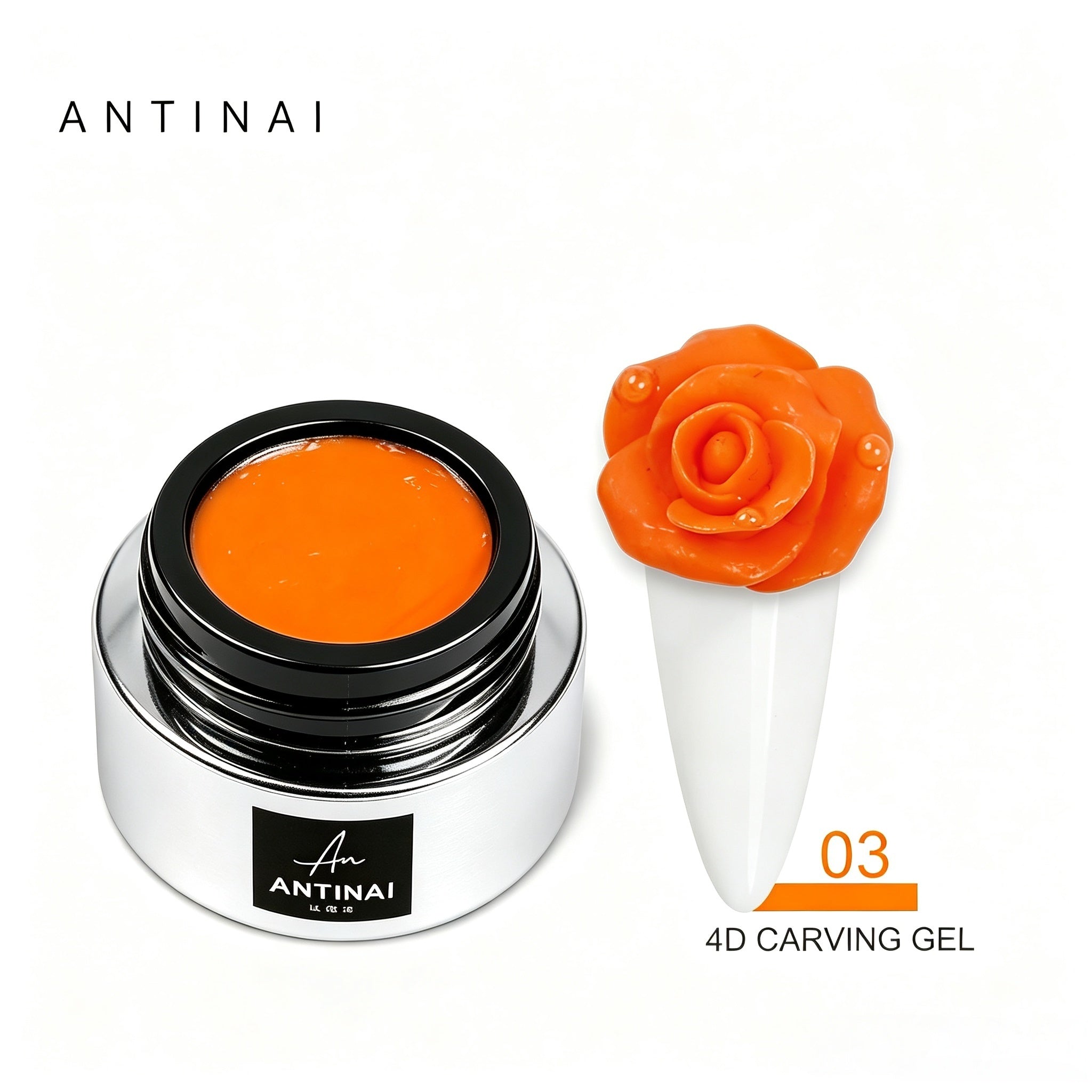ANTINAI 12‑Colors 4D Nail Carving Gel Non‑Wipe Sculpture Gel for 3D Nail Art Modeling DIY Manicure