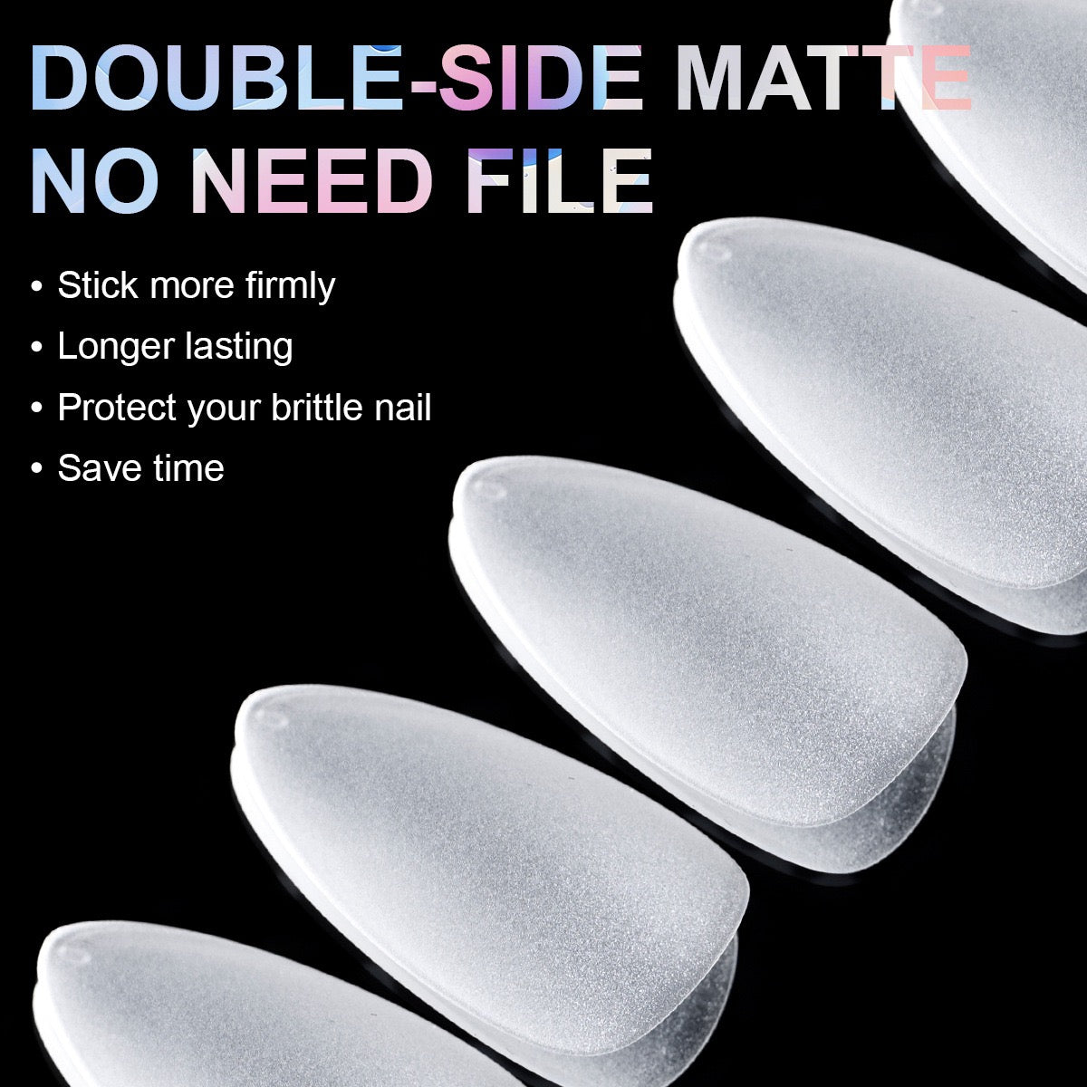 ANTINAI Double Side Matte Soft Gel Nail Tips – File-Free Pre-Buffed Full Cover False Nails for Nail Extension DIY Manicure
