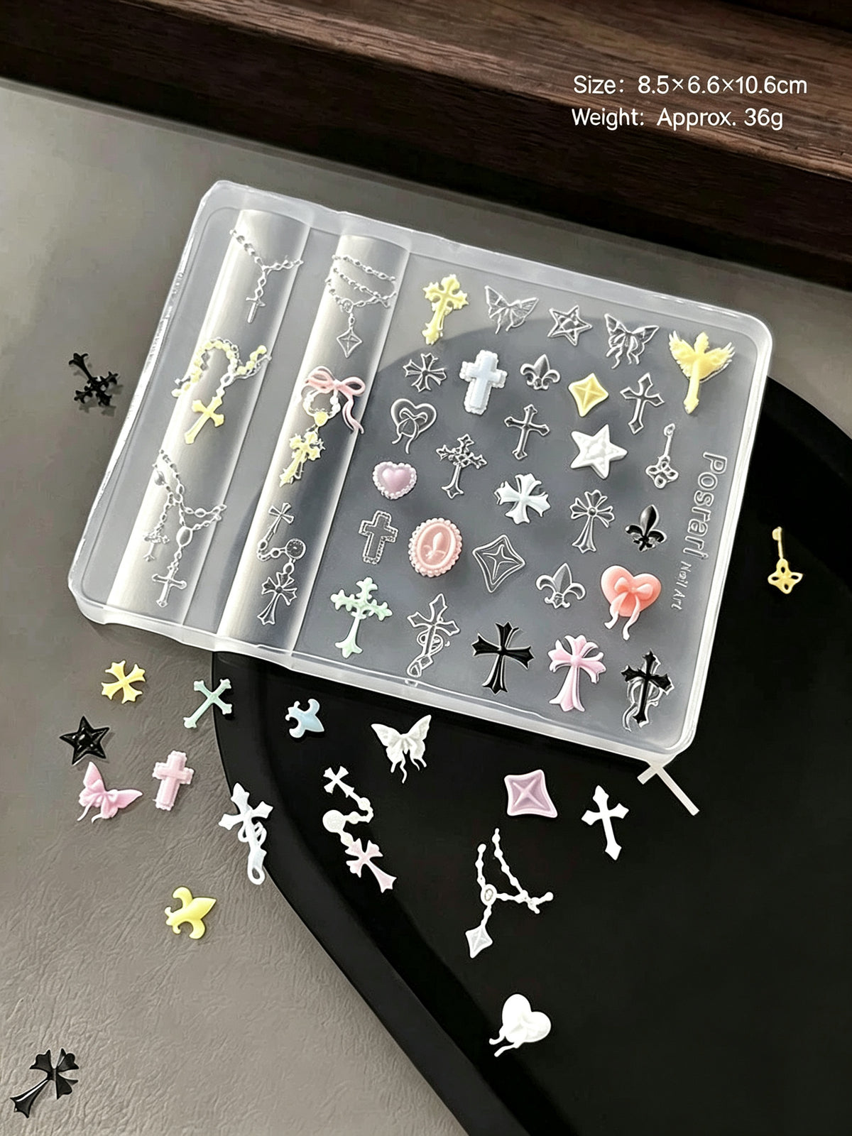 Cross & Heart Butterfly Silicone Nail Mold｜3D Relief Nail Art Mould for Relief Gel, Molding Gel