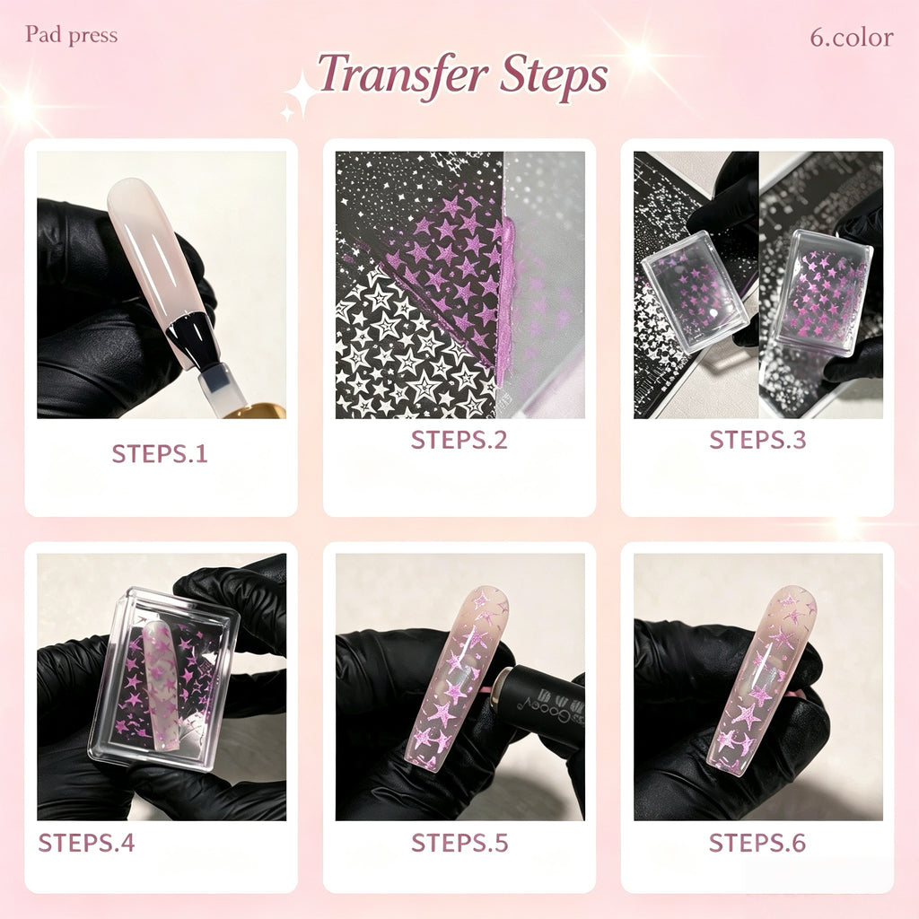 ANTINAI 6 Colors Multifunctional Transfer Cat Eye Gel, 4 in 1 Nail Gel for Patting, Transfer, Hand Painting & Mold Nail Art