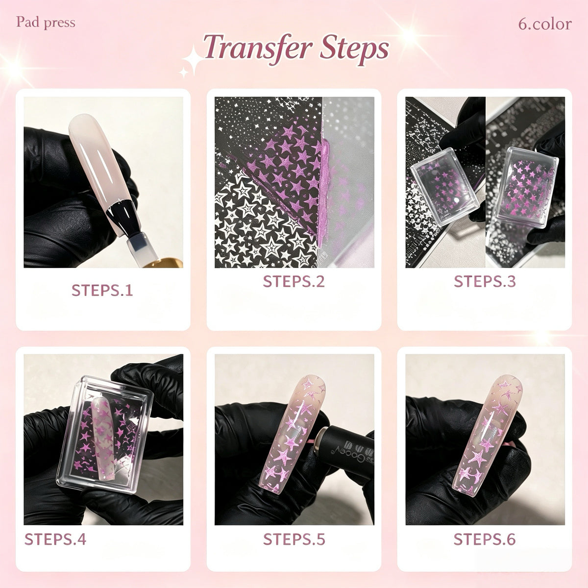 ANTINAI 6 Colors Multifunctional Transfer Cat Eye Gel, 4 in 1 Nail Gel for Patting, Transfer, Hand Painting & Mold Nail Art
