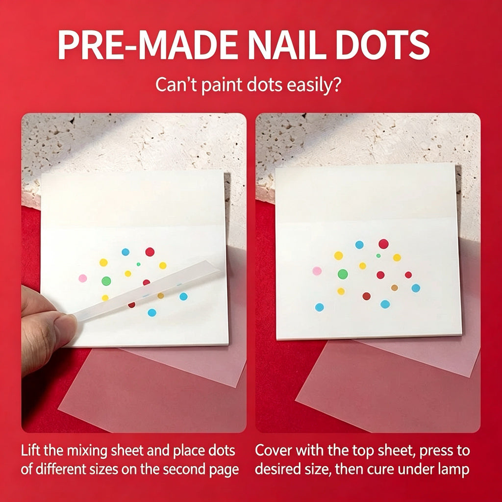 Double‑Sided Nail Mixing Paper, Matte & Smooth Disposable Transparent Palette Paper For Patting Gel Color Mixing Nail Art