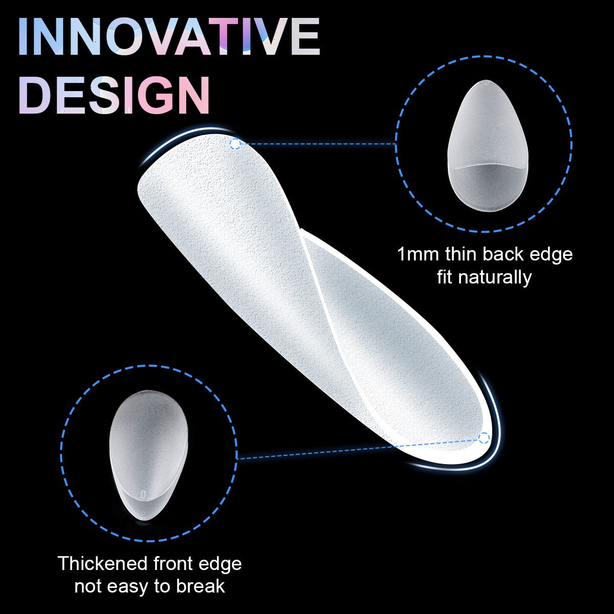 ANTINAI Double Side Matte Soft Gel Nail Tips – File-Free Pre-Buffed Full Cover False Nails for Nail Extension DIY Manicure