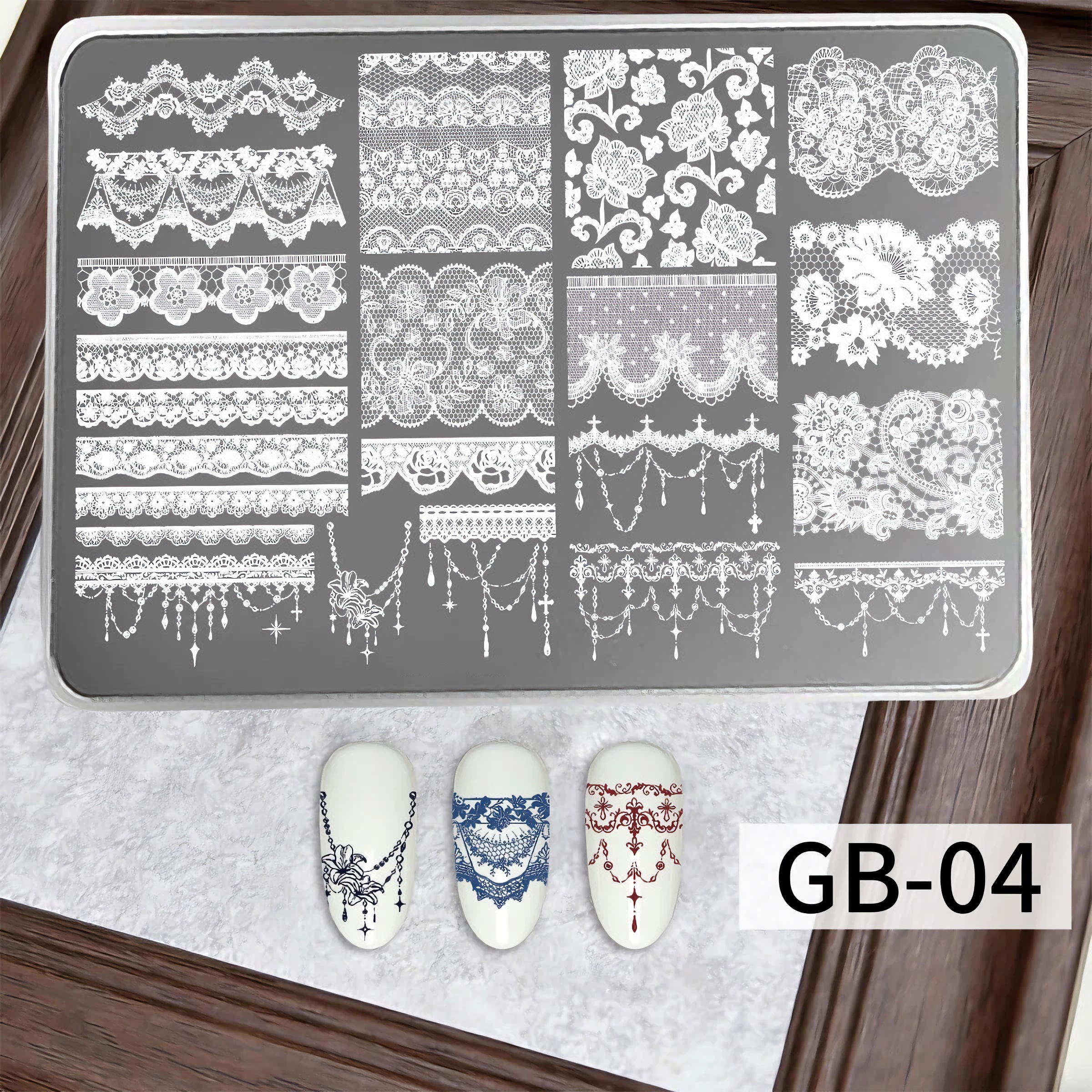 Nail Stamping Plates Set 12 Styles Lace Checkerboard Floral Butterfly Image Plates For DIY Nail Art Manicure Decor