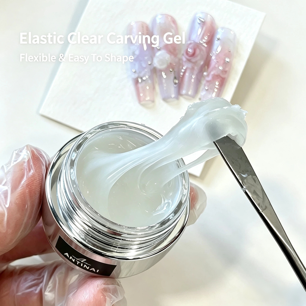 Elastic Matte White Carving Gel 3D Sculpture Nail Art Gel