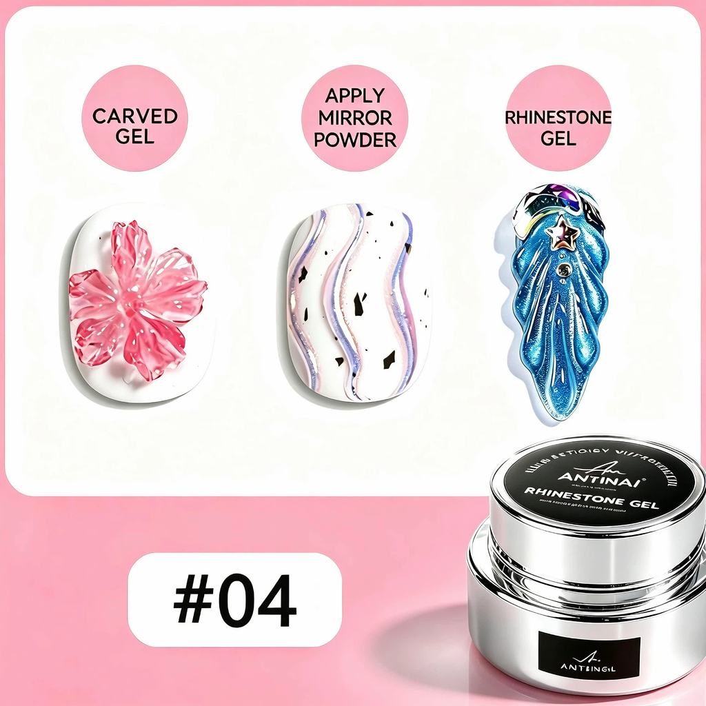 ANTINAI 12 Colors Molding Gel, 3D Sculpture Nail Art Gel, Self‑Leveling Low Odor Nail Carving Gel