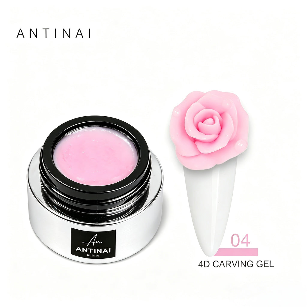 ANTINAI 12‑Colors 4D Nail Carving Gel Non‑Wipe Sculpture Gel for 3D Nail Art Modeling DIY Manicure