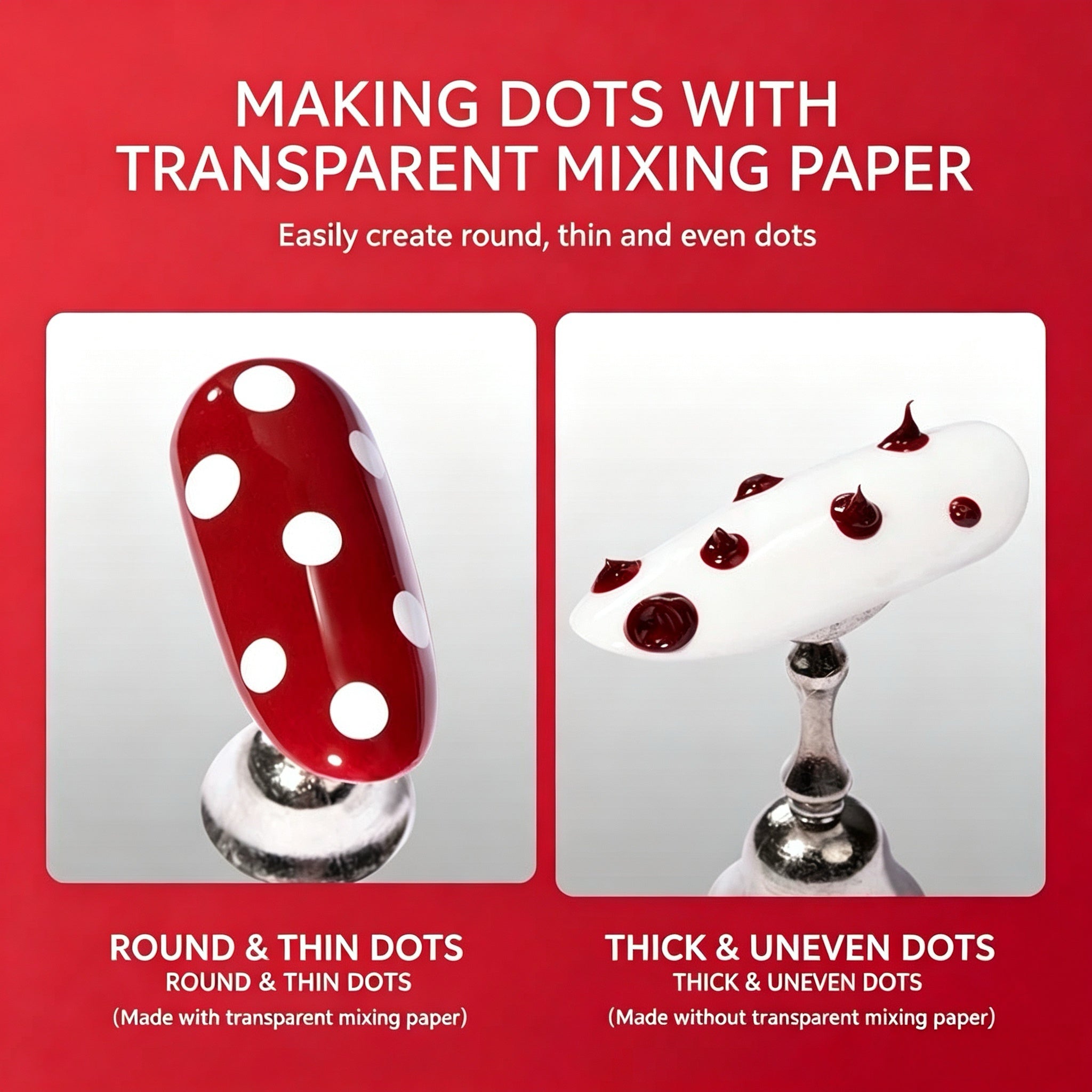 Double‑Sided Nail Mixing Paper, Matte & Smooth Disposable Transparent Palette Paper For Patting Gel Color Mixing Nail Art