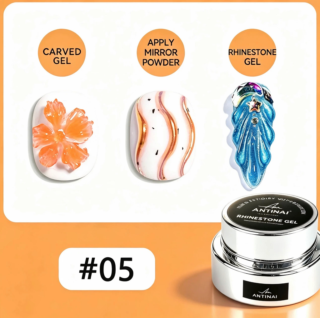 ANTINAI 12 Colors Molding Gel, 3D Sculpture Nail Art Gel, Self‑Leveling Low Odor Nail Carving Gel