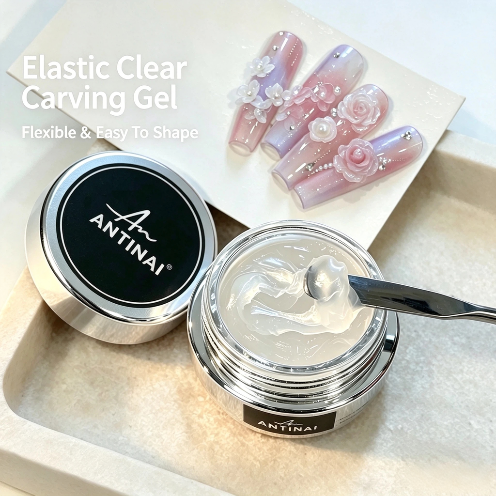 Elastic Matte White Carving Gel 3D Sculpture Nail Art Gel