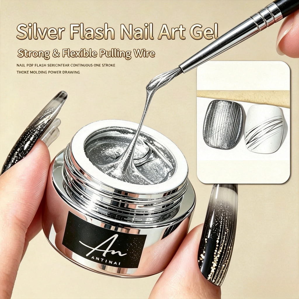 Metallic Glitter Drawing Spider Gel For DIY Nail Art Line‑Design