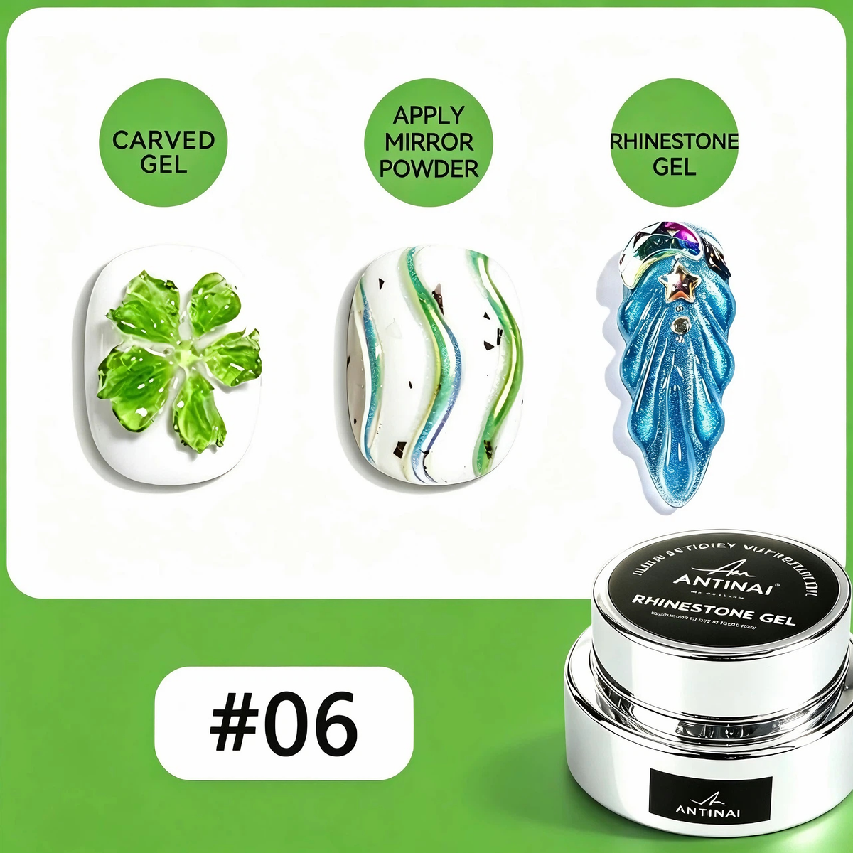 ANTINAI 12 Colors Molding Gel, 3D Sculpture Nail Art Gel, Self‑Leveling Low Odor Nail Carving Gel