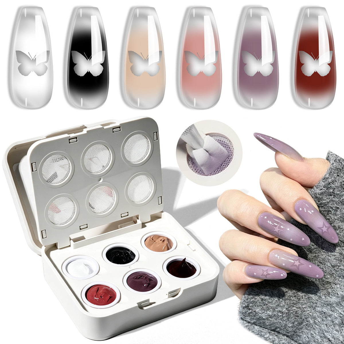 ANTINAI Wash-free Painting Gel – 6 Colors Set (Soak-Off UV/LED)