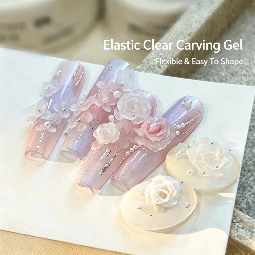 Elastic Matte White Carving Gel 3D Sculpture Nail Art Gel