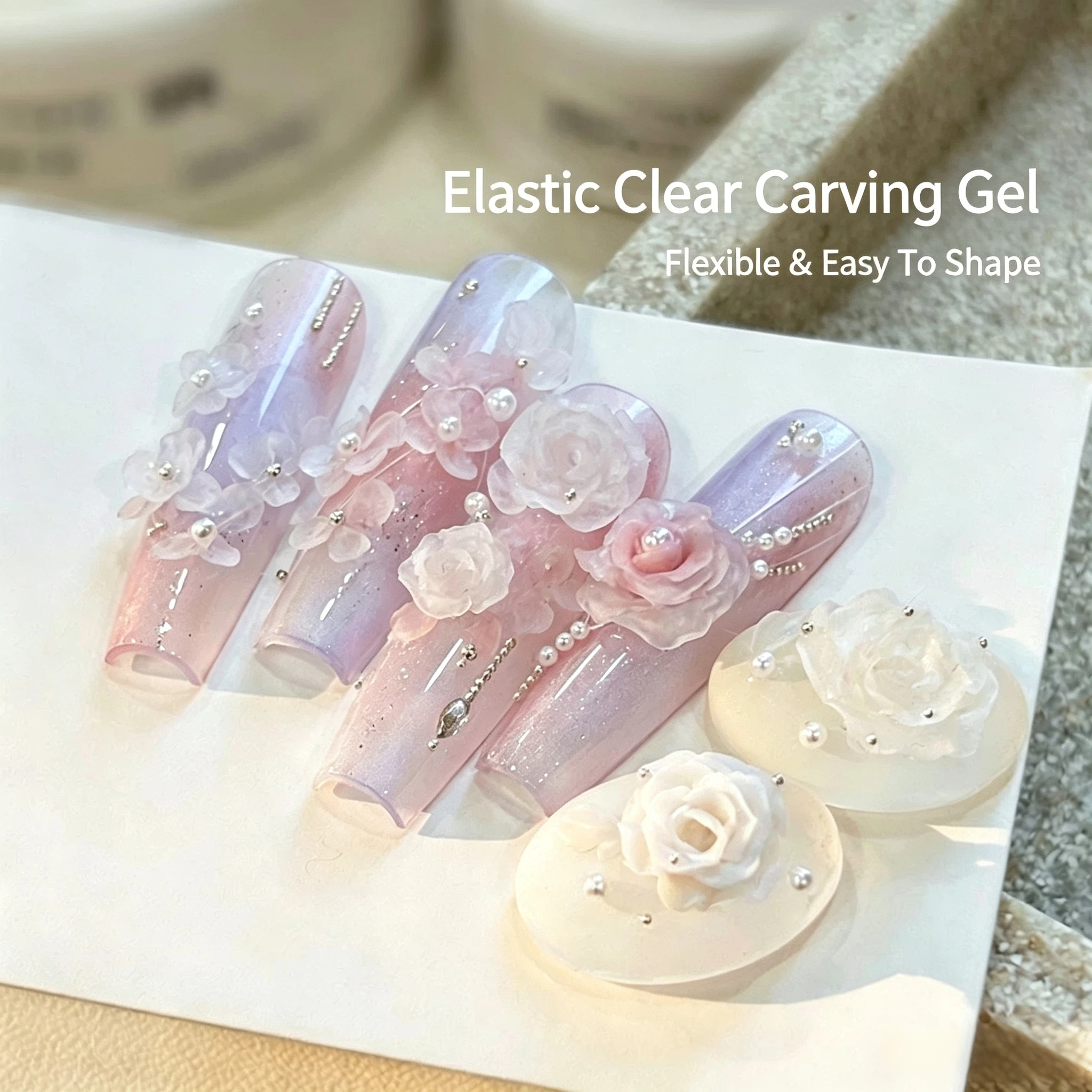 Elastic Matte White Carving Gel 3D Sculpture Nail Art Gel