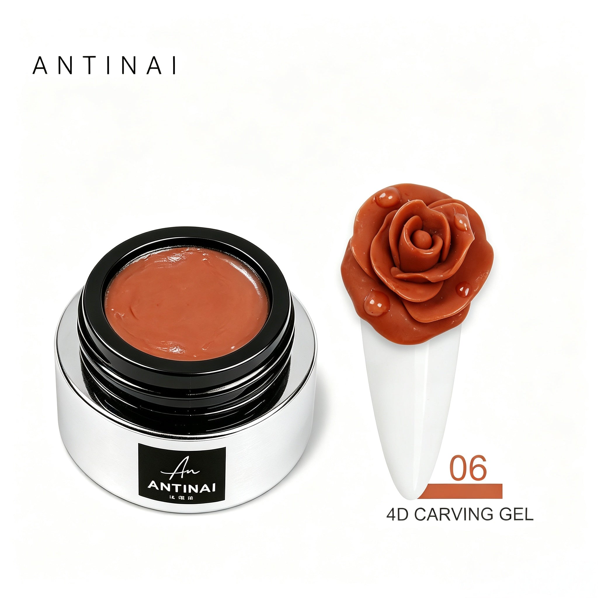 ANTINAI 12‑Colors 4D Nail Carving Gel Non‑Wipe Sculpture Gel for 3D Nail Art Modeling DIY Manicure
