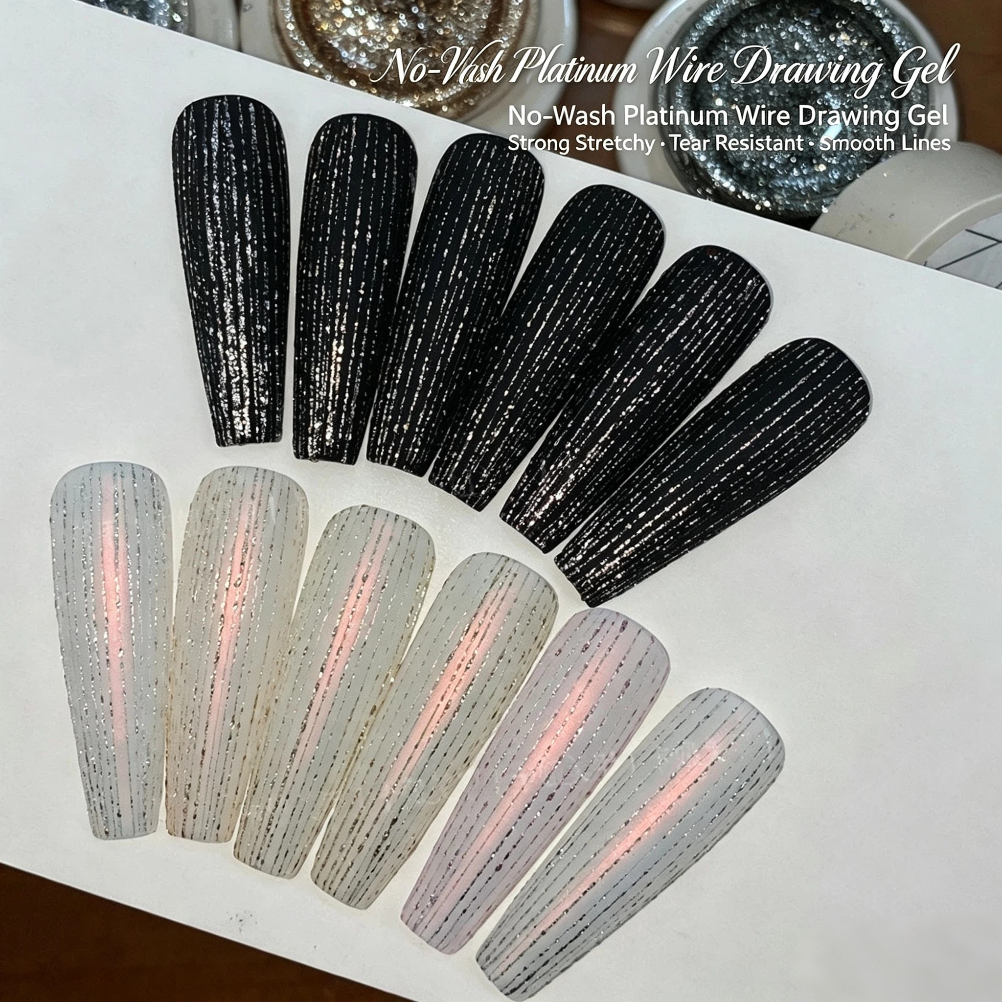 Metallic Glitter Drawing Spider Gel For DIY Nail Art Line‑Design