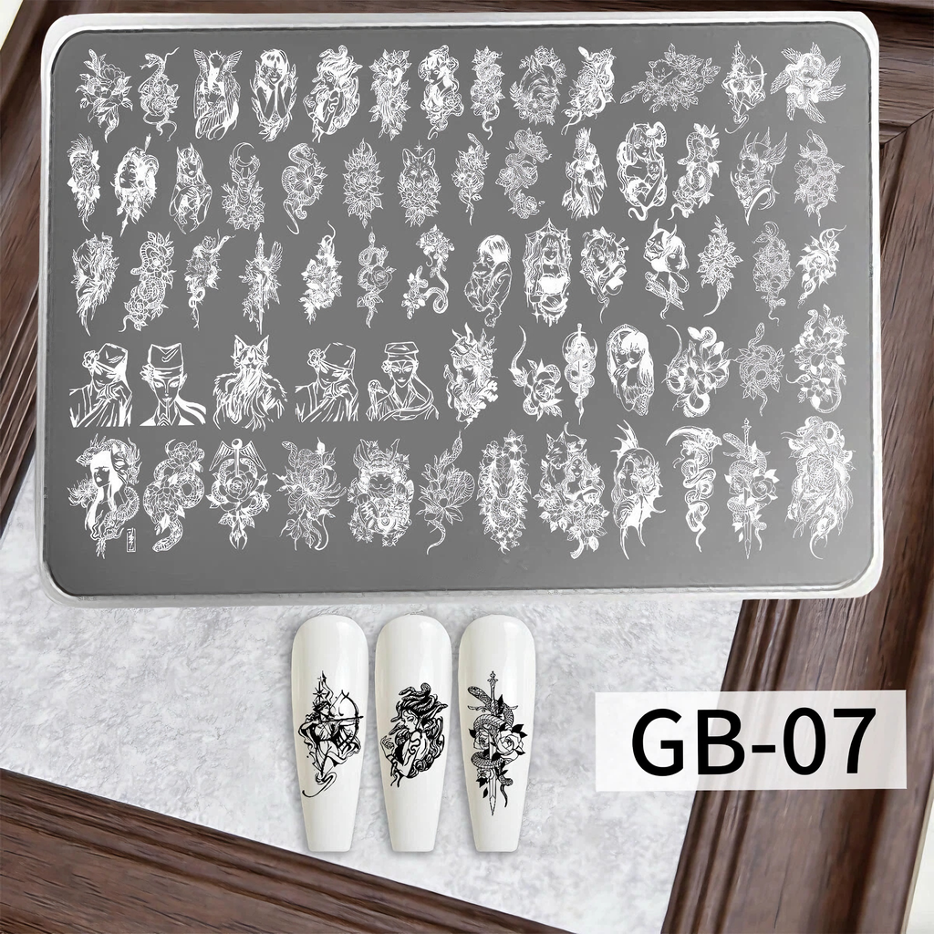 Nail Stamping Plates Set 12 Styles Lace Checkerboard Floral Butterfly Image Plates For DIY Nail Art Manicure Decor