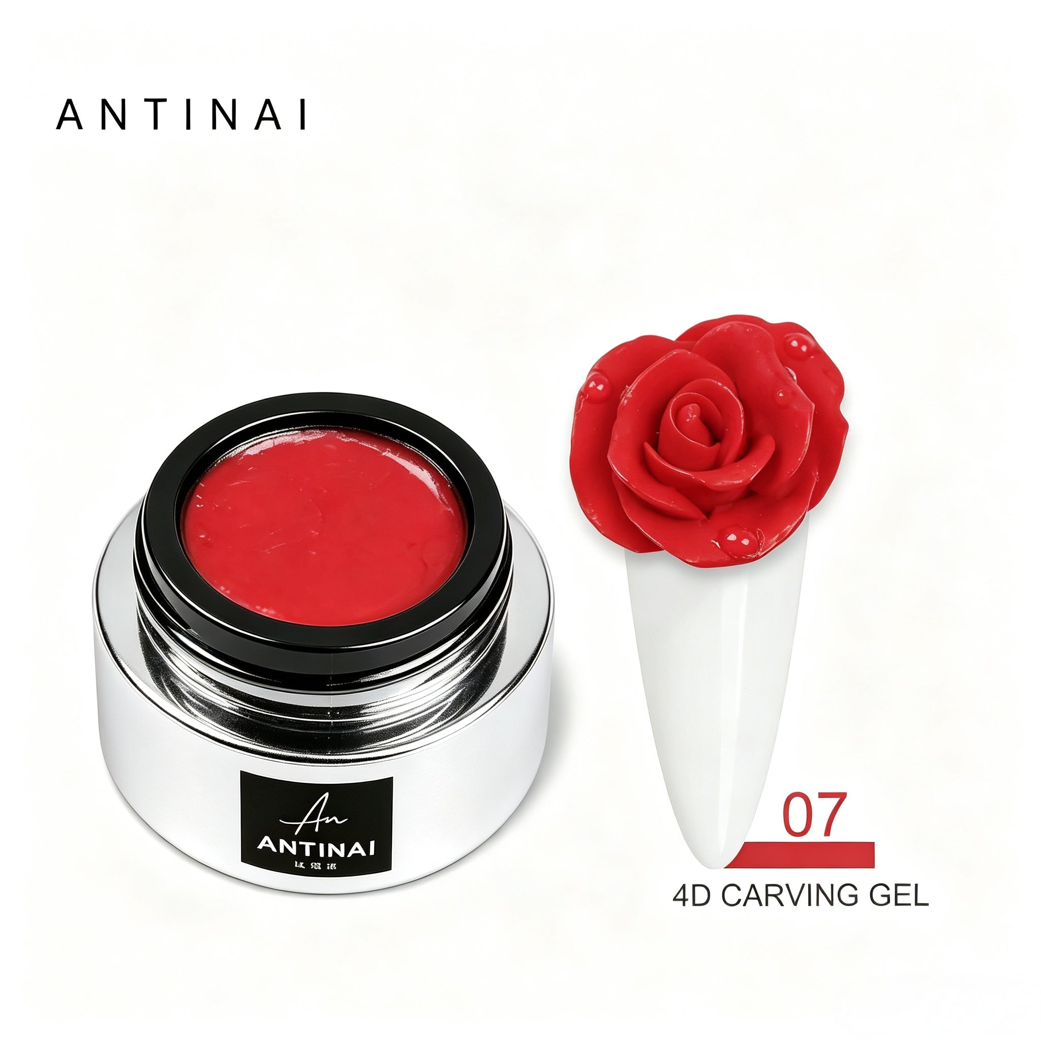 ANTINAI 12‑Colors 4D Nail Carving Gel Non‑Wipe Sculpture Gel for 3D Nail Art Modeling DIY Manicure
