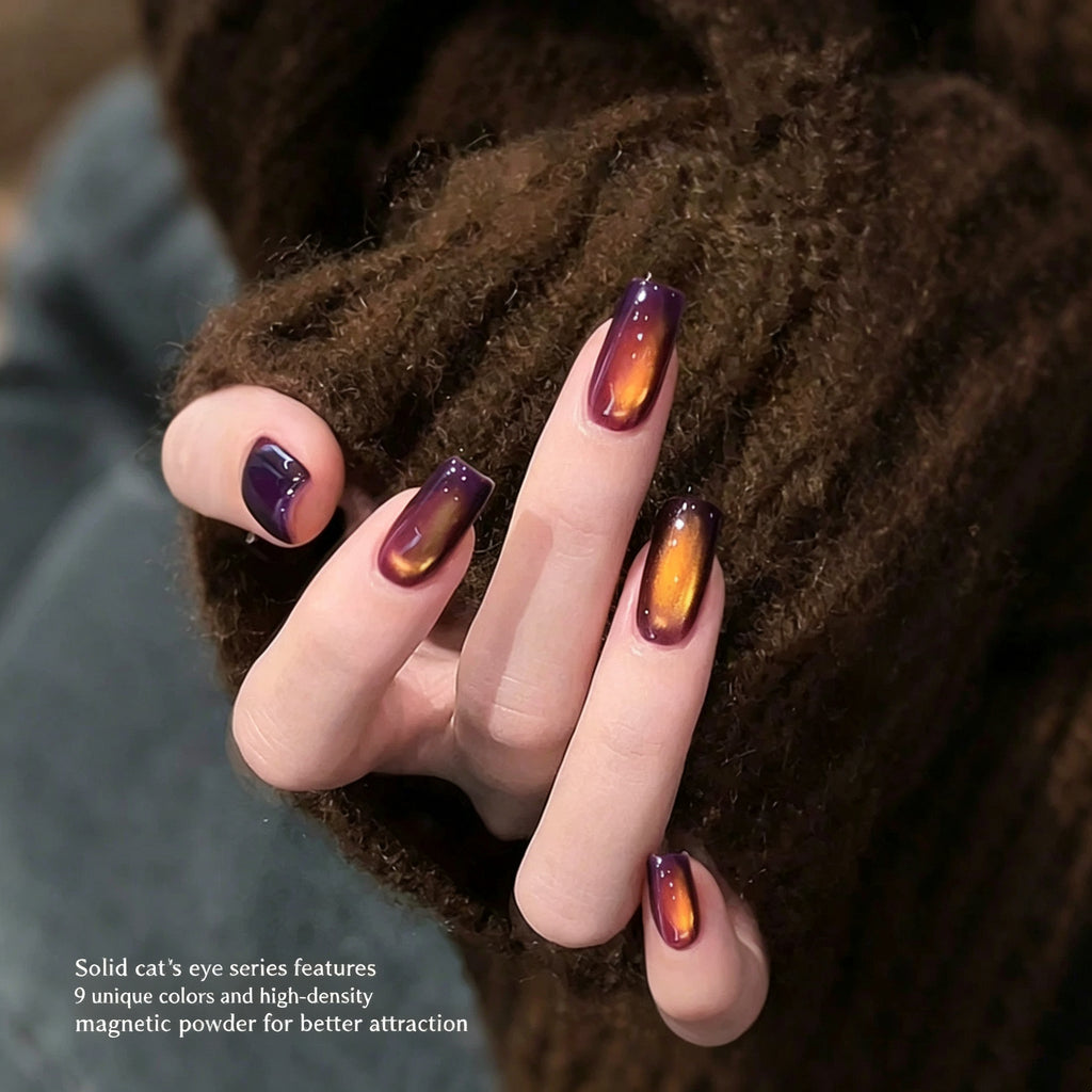 ANTINAI Nine‑Purple Fire 2.0 Solid Cat Eye Gel Palette, 9 Colors Aurora Magnetic Gel Polish