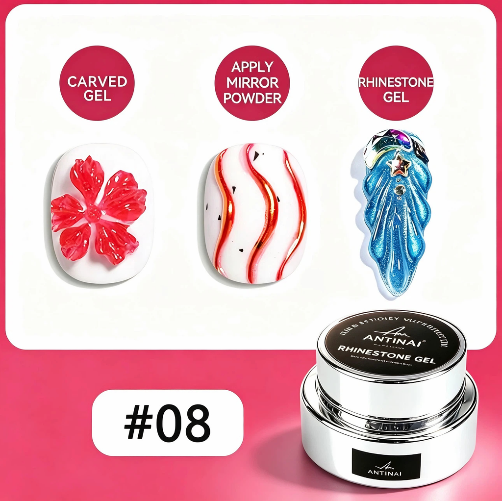 ANTINAI 12 Colors Molding Gel, 3D Sculpture Nail Art Gel, Self‑Leveling Low Odor Nail Carving Gel