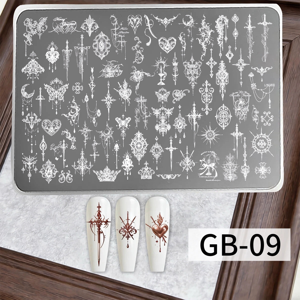 Nail Stamping Plates Set 12 Styles Lace Checkerboard Floral Butterfly Image Plates For DIY Nail Art Manicure Decor