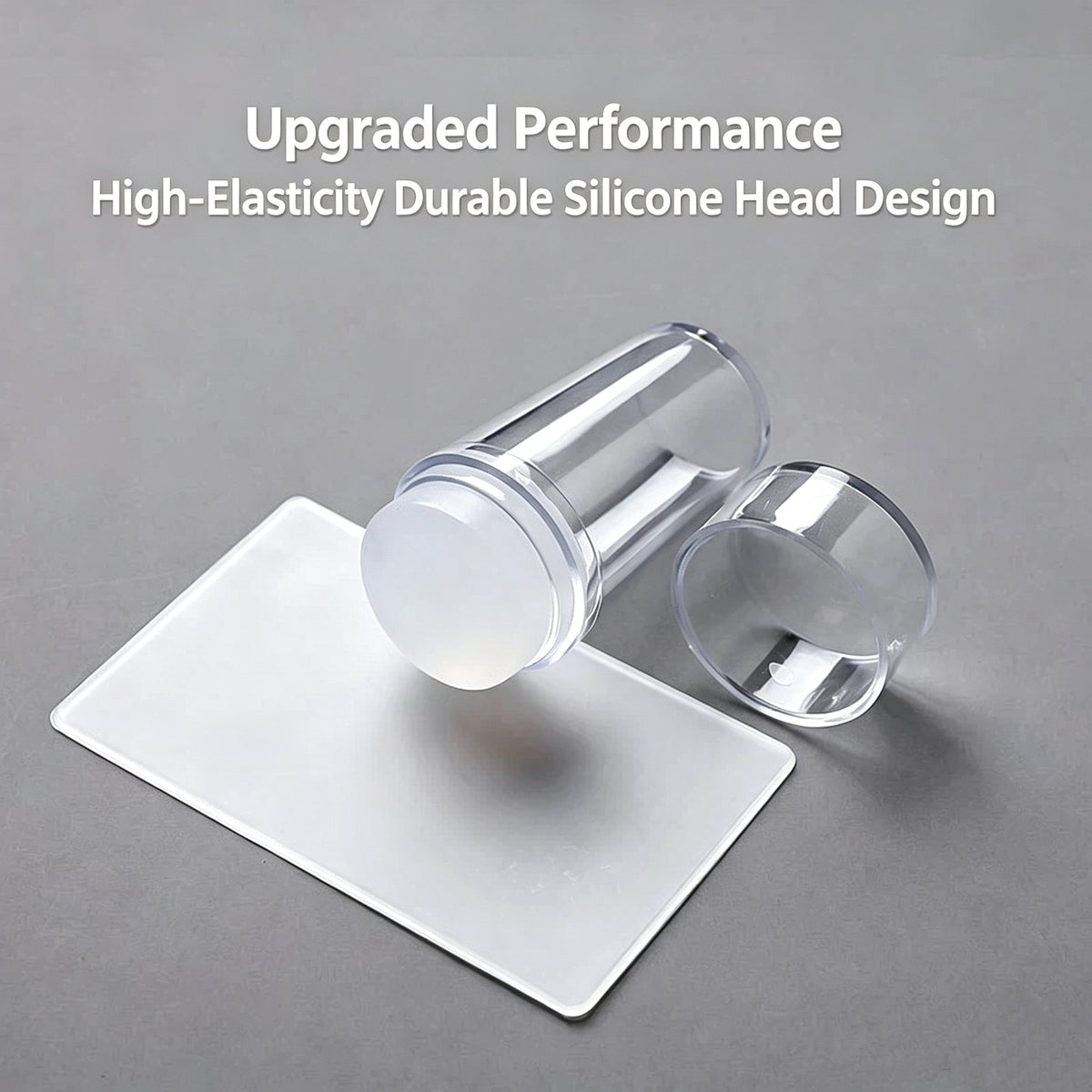 ANTINAI Clear Silicone French Tip Nail Stamper & Scraper Set | Soft Tear-Resistant Stamping Tool