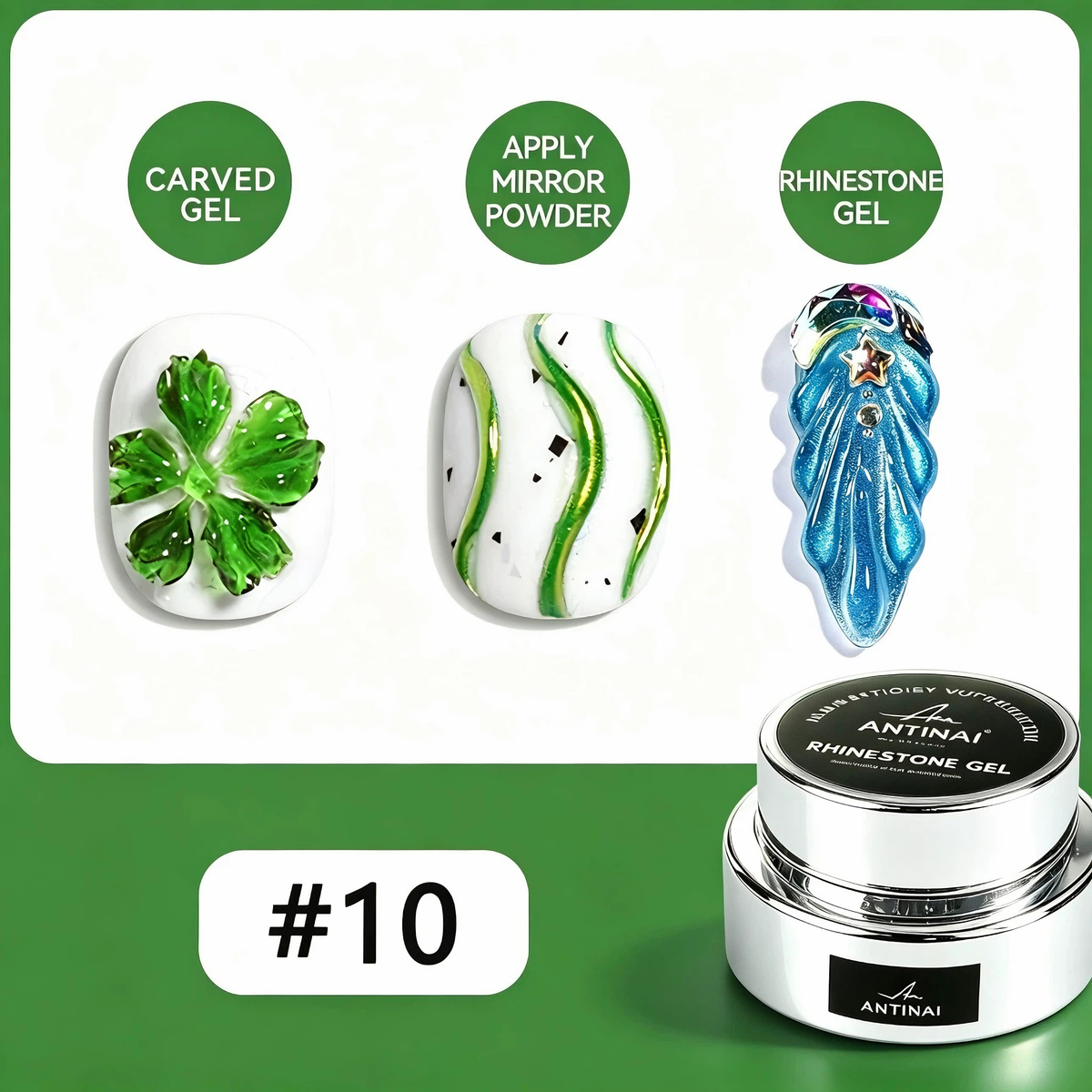 ANTINAI 12 Colors Molding Gel, 3D Sculpture Nail Art Gel, Self‑Leveling Low Odor Nail Carving Gel