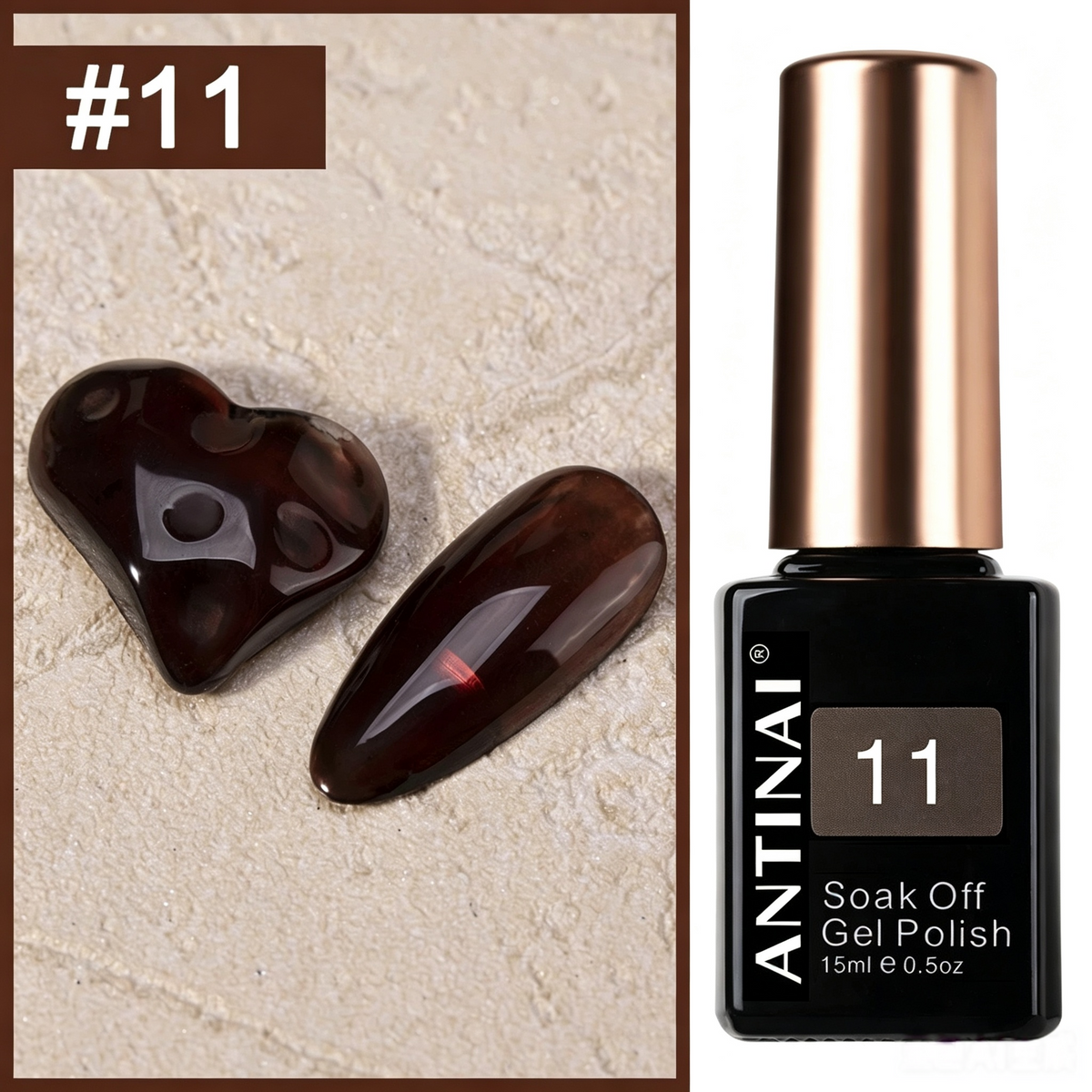 15ml ANTINAI Semi‑Sheer Jelly Gel Nail Polish, Bright Stained Glass Translucent Color for Nail Art