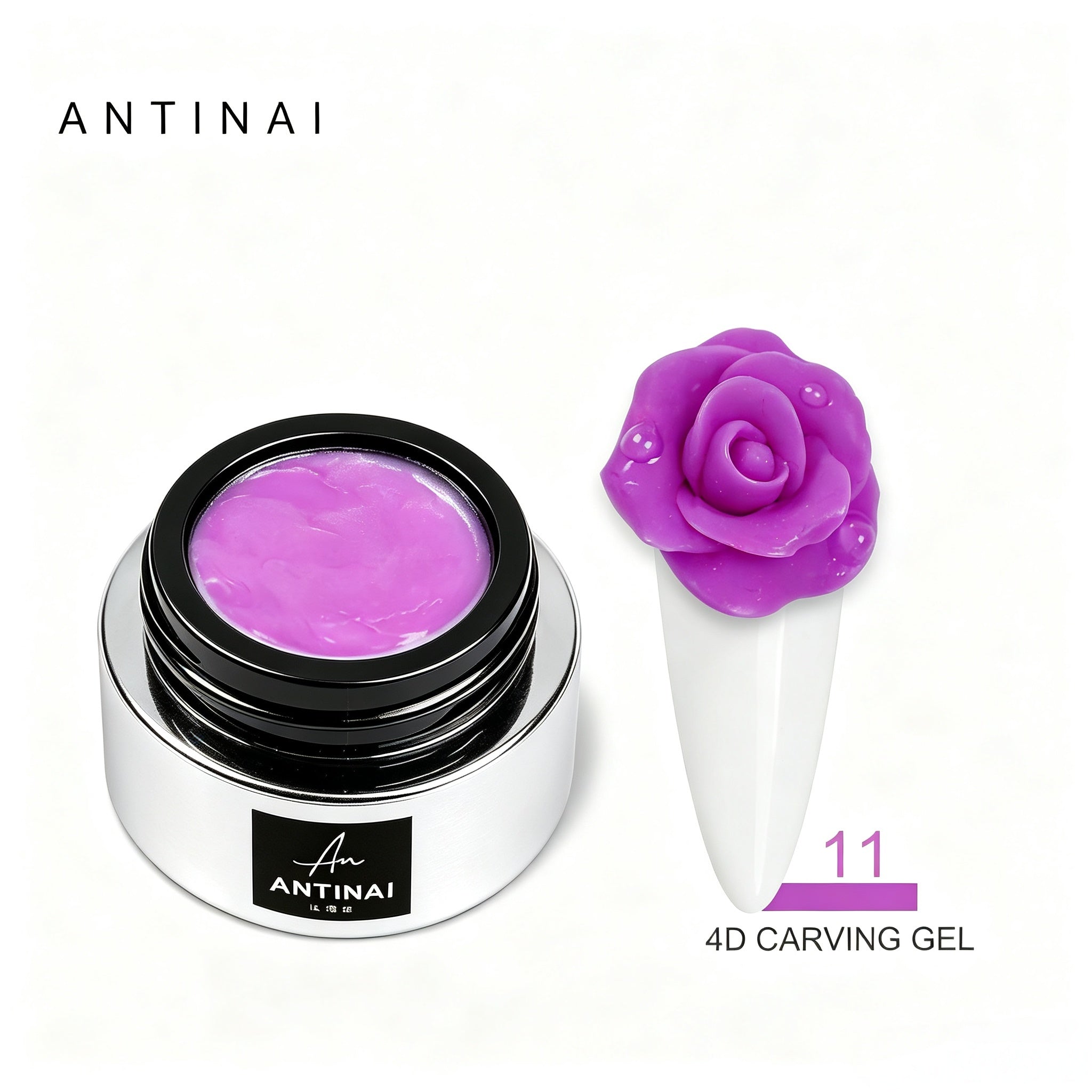 ANTINAI 12‑Colors 4D Nail Carving Gel Non‑Wipe Sculpture Gel for 3D Nail Art Modeling DIY Manicure