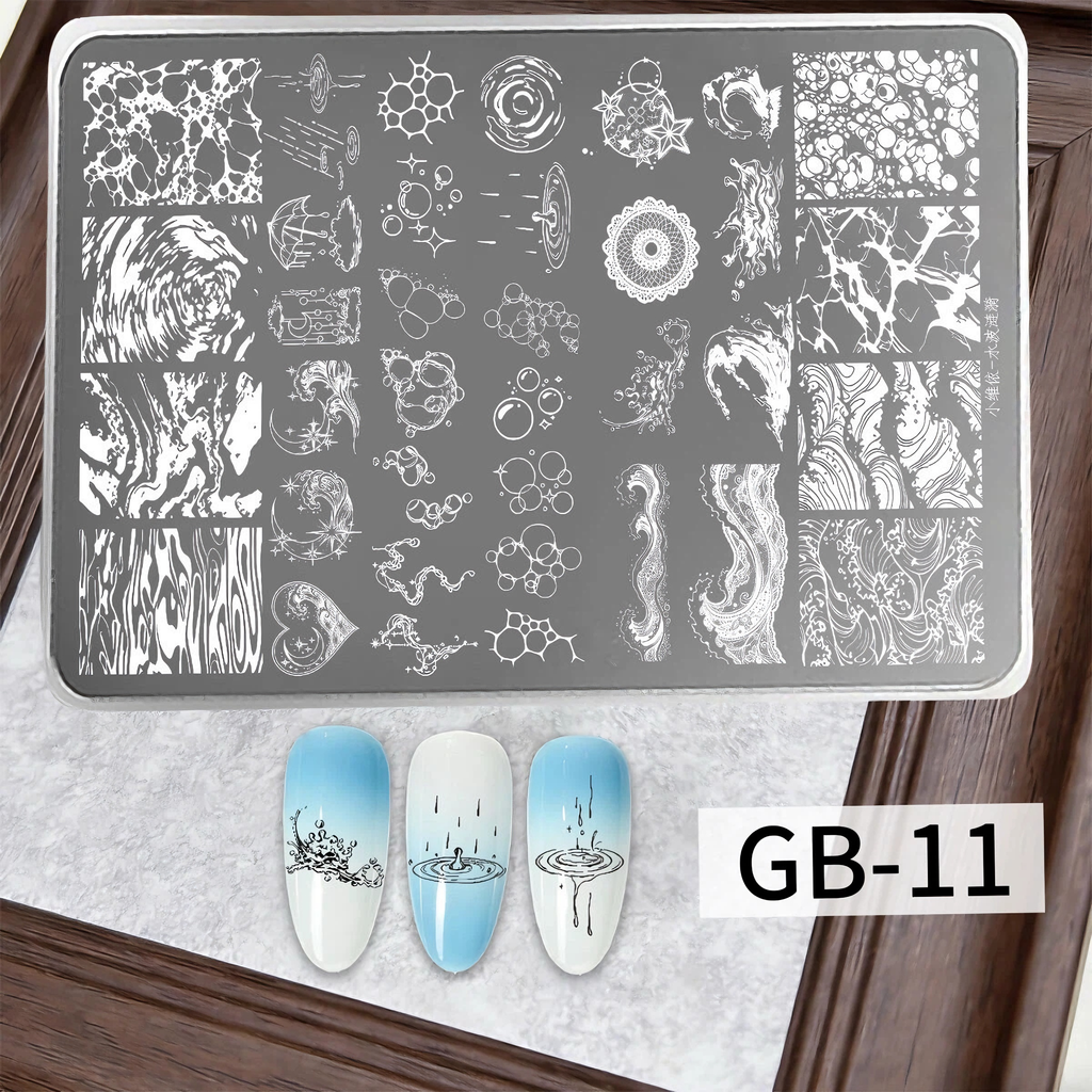 Nail Stamping Plates Set 12 Styles Lace Checkerboard Floral Butterfly Image Plates For DIY Nail Art Manicure Decor