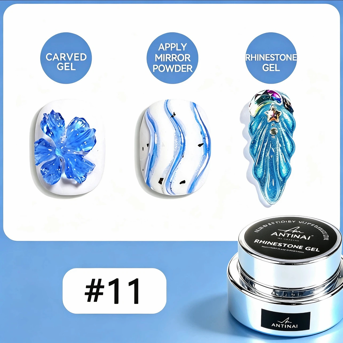ANTINAI 12 Colors Molding Gel, 3D Sculpture Nail Art Gel, Self‑Leveling Low Odor Nail Carving Gel