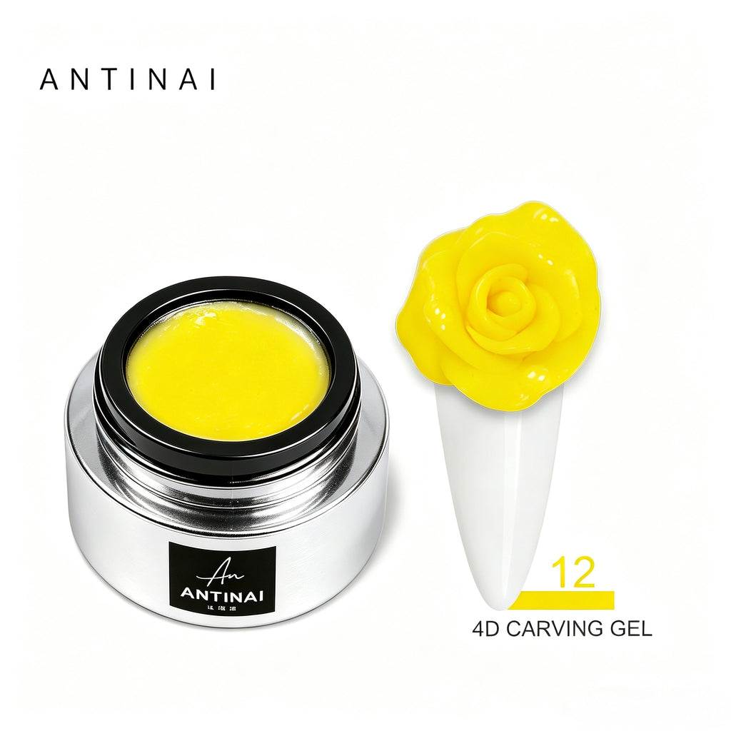 ANTINAI 12‑Colors 4D Nail Carving Gel Non‑Wipe Sculpture Gel for 3D Nail Art Modeling DIY Manicure