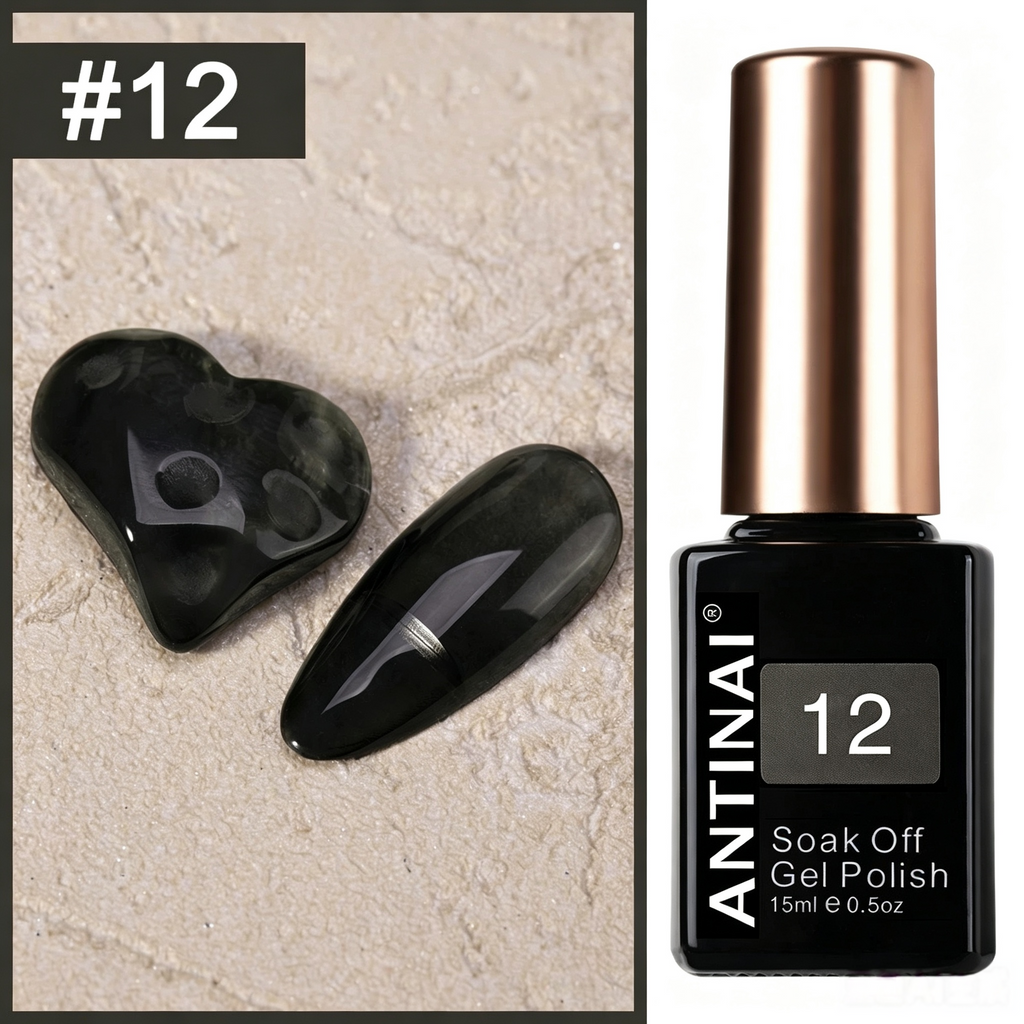 15ml ANTINAI Semi‑Sheer Jelly Gel Nail Polish, Bright Stained Glass Translucent Color for Nail Art